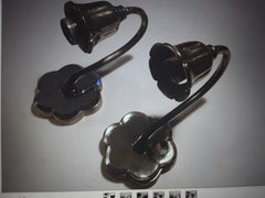 Pair 1930's Art Deco Heavy Mirror Back / Bronze Wall Sconces