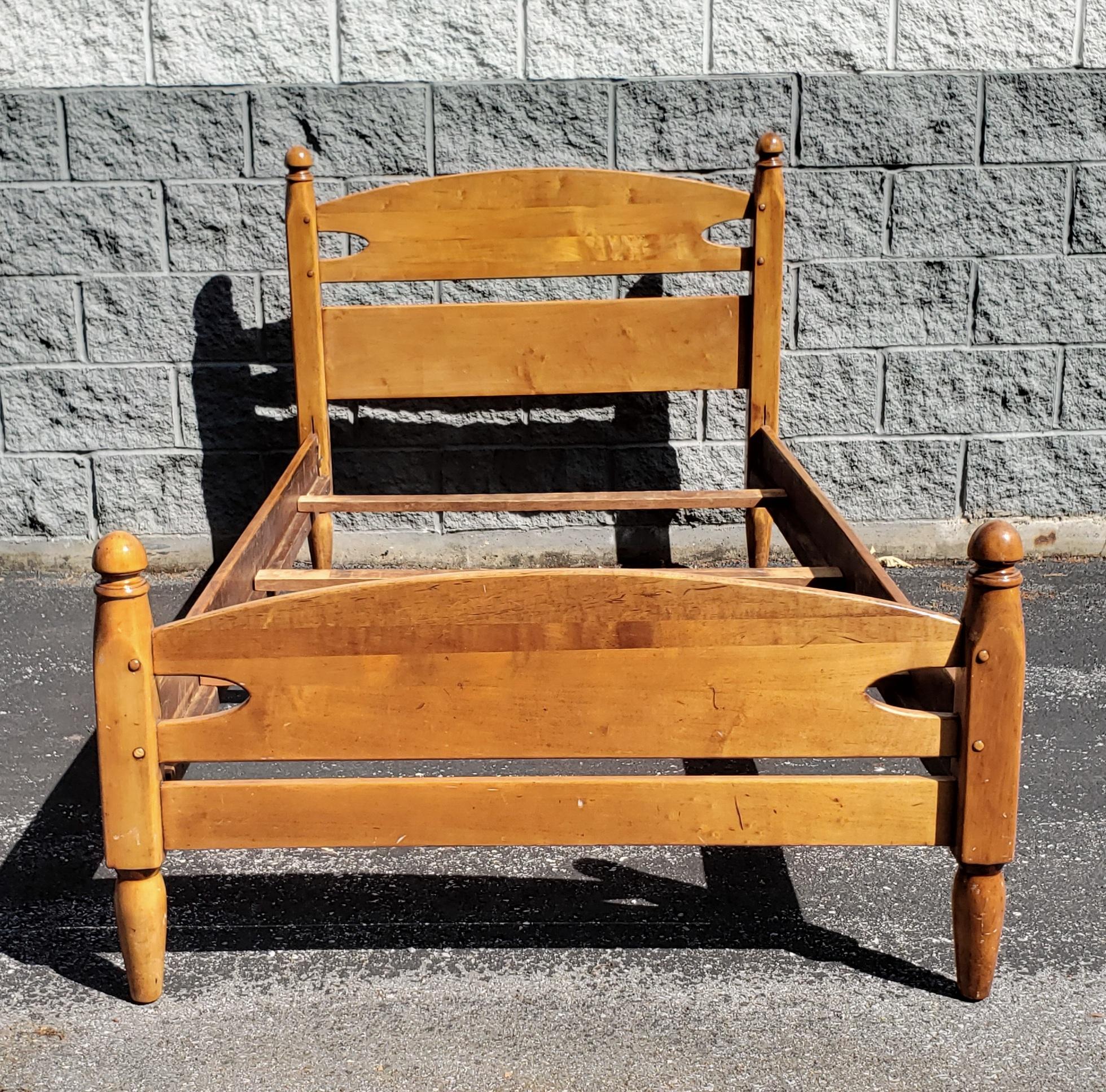 A Pair 1930s Ethan Allen by Baumritter Heirloom Maple Twin size Bed Frames. These beaities have been recently refinished and look awesome. These are one of the first Ethan Allen production lines by Baumritter in the 1930s when Ethan Allen was