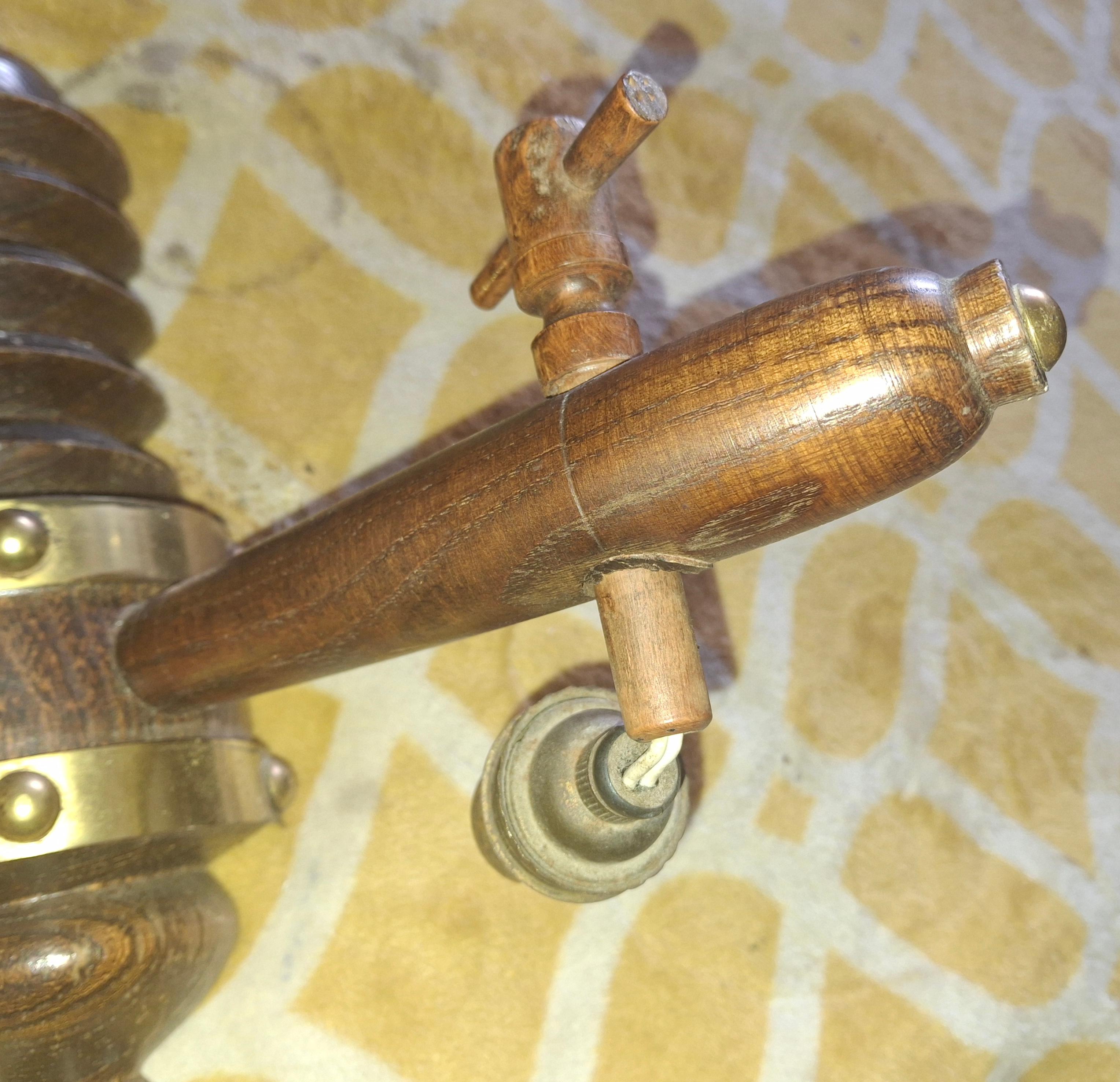 Pair 1930's French Art Deco Carved Wood Designer Wall Sconces by Charles Dudouyt For Sale 8