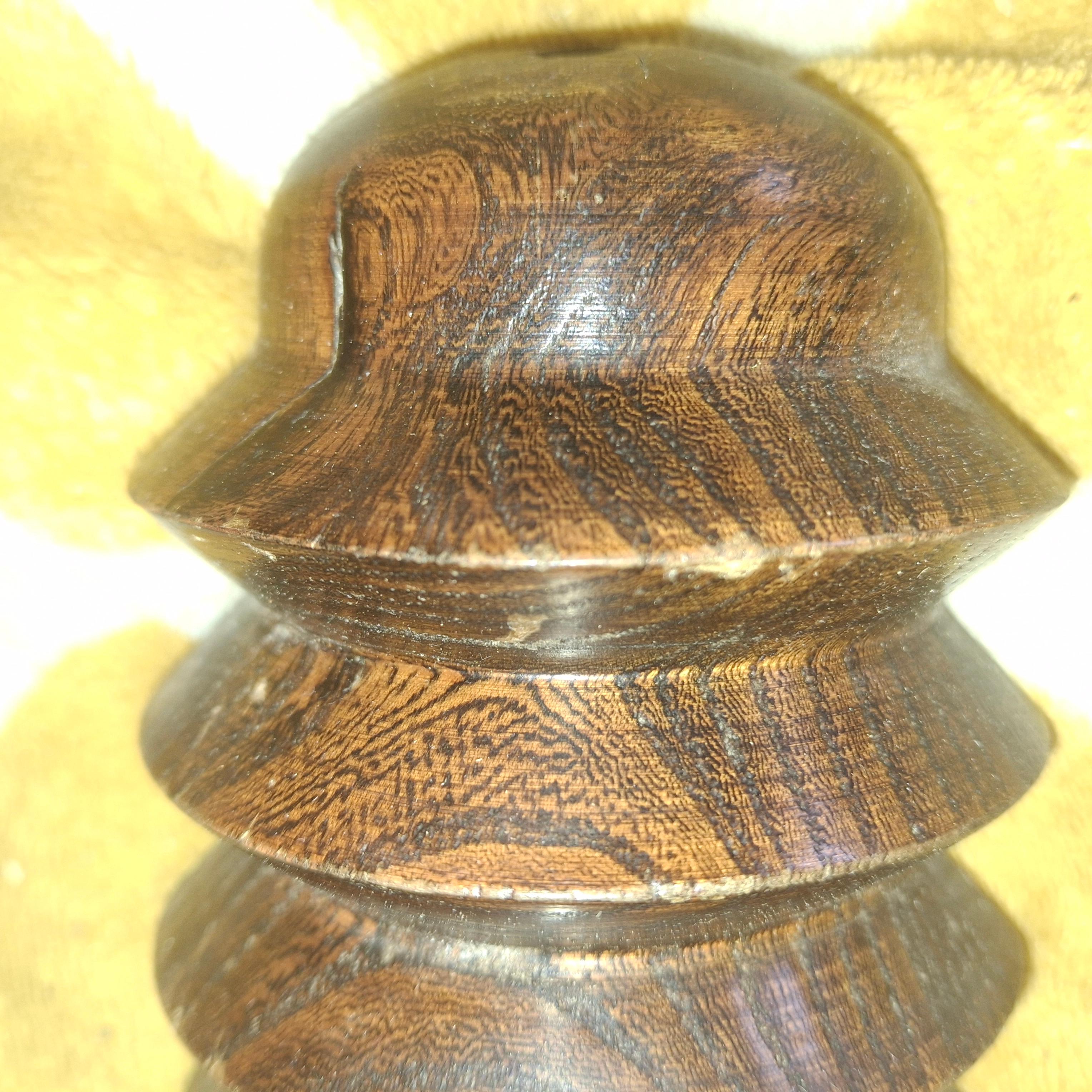 Pair 1930's French Art Deco Carved Wood Designer Wall Sconces by Charles Dudouyt For Sale 3