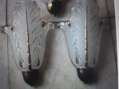 Pair 1930's French Art Deco  Floral Form  Wall Sconces by Ezan