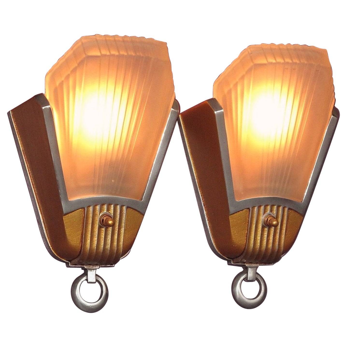 Pair 1930s MCM Sconce Lights Vintage Original. priced per pair