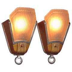 Pair 1930s MCM Sconce Lights Vintage Original. priced per pair