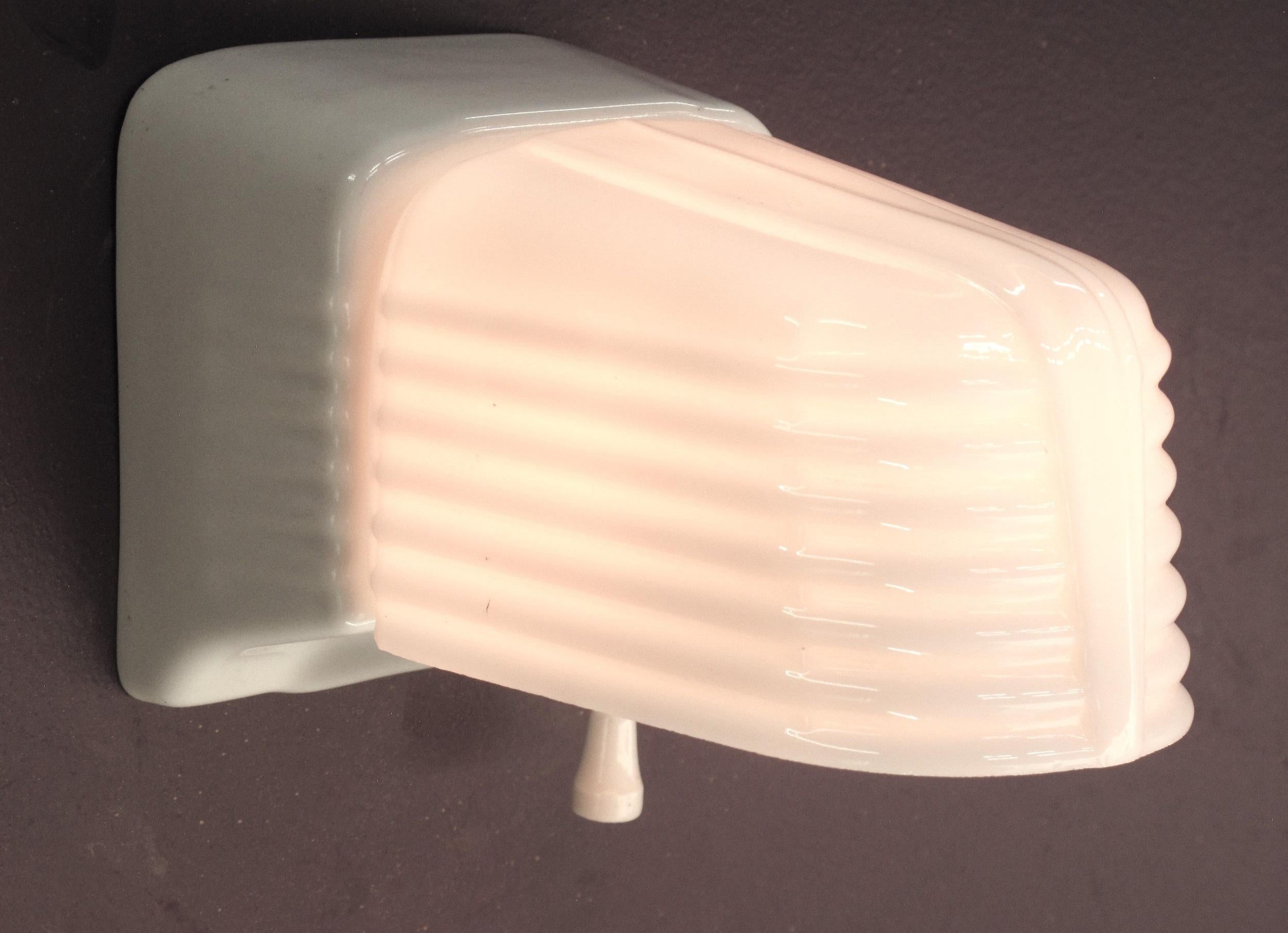 Ceramic Pair 1930s Vintage Bathroom Wall Sconce Lights priced for 1 pair w/2 pr availabl