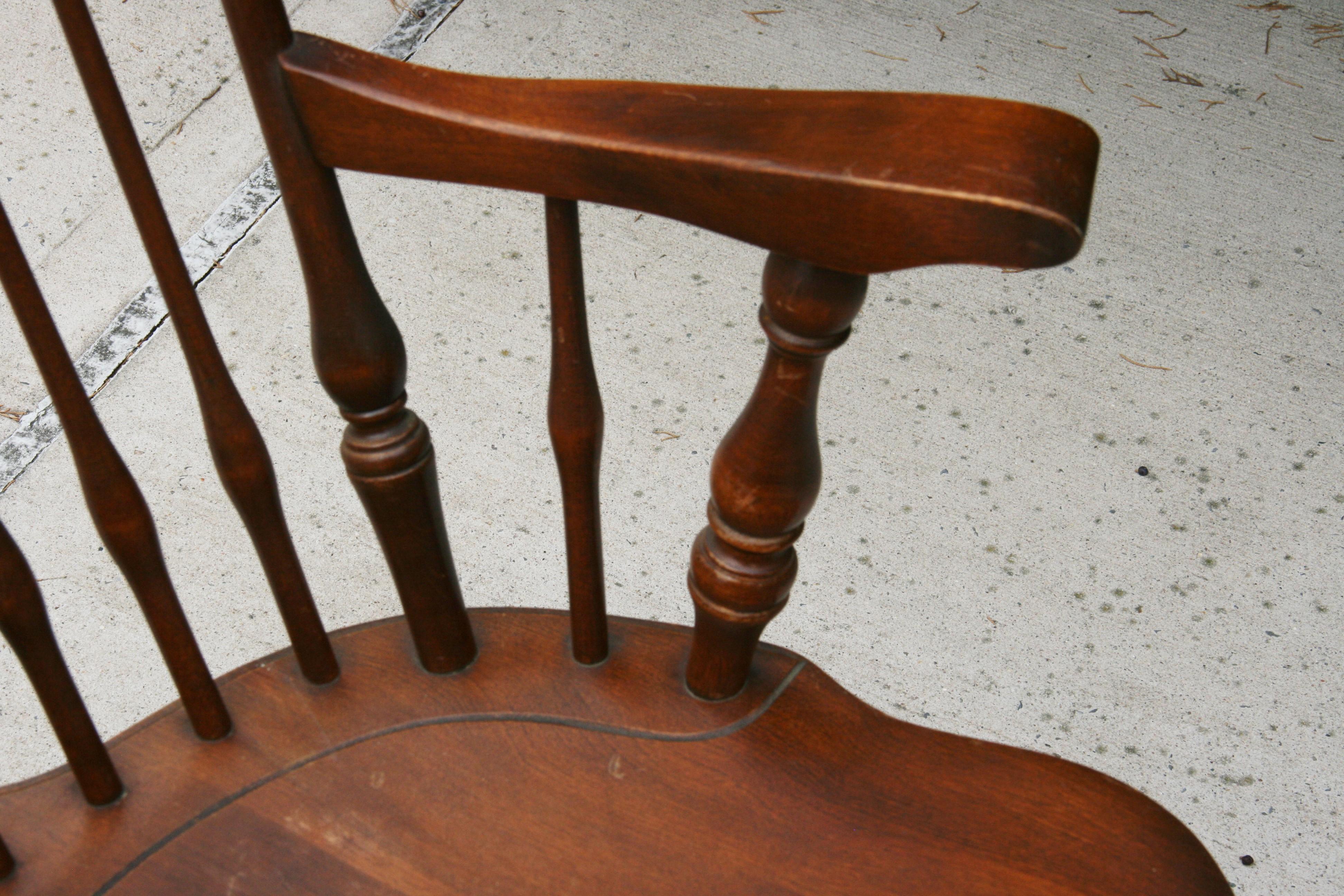 Pair 1930's Windsor Farm House Rustic Arm Chairs Nichols and Stone For - How To Date A Nichols And Stone Windsor Chair