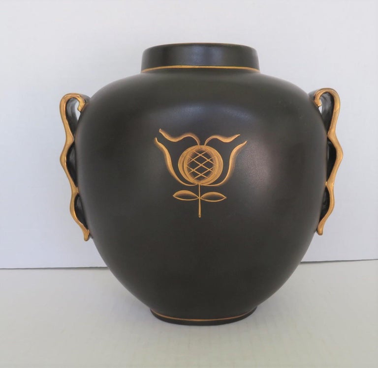 Pair 1938 Charles Catteau Art Deco Vases for Boch Frères Keramis, Belgium In Good Condition For Sale In Miami, FL