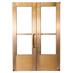 Pair 1940s Bronze & Glass Entry Doors Art Deco Style from New York City