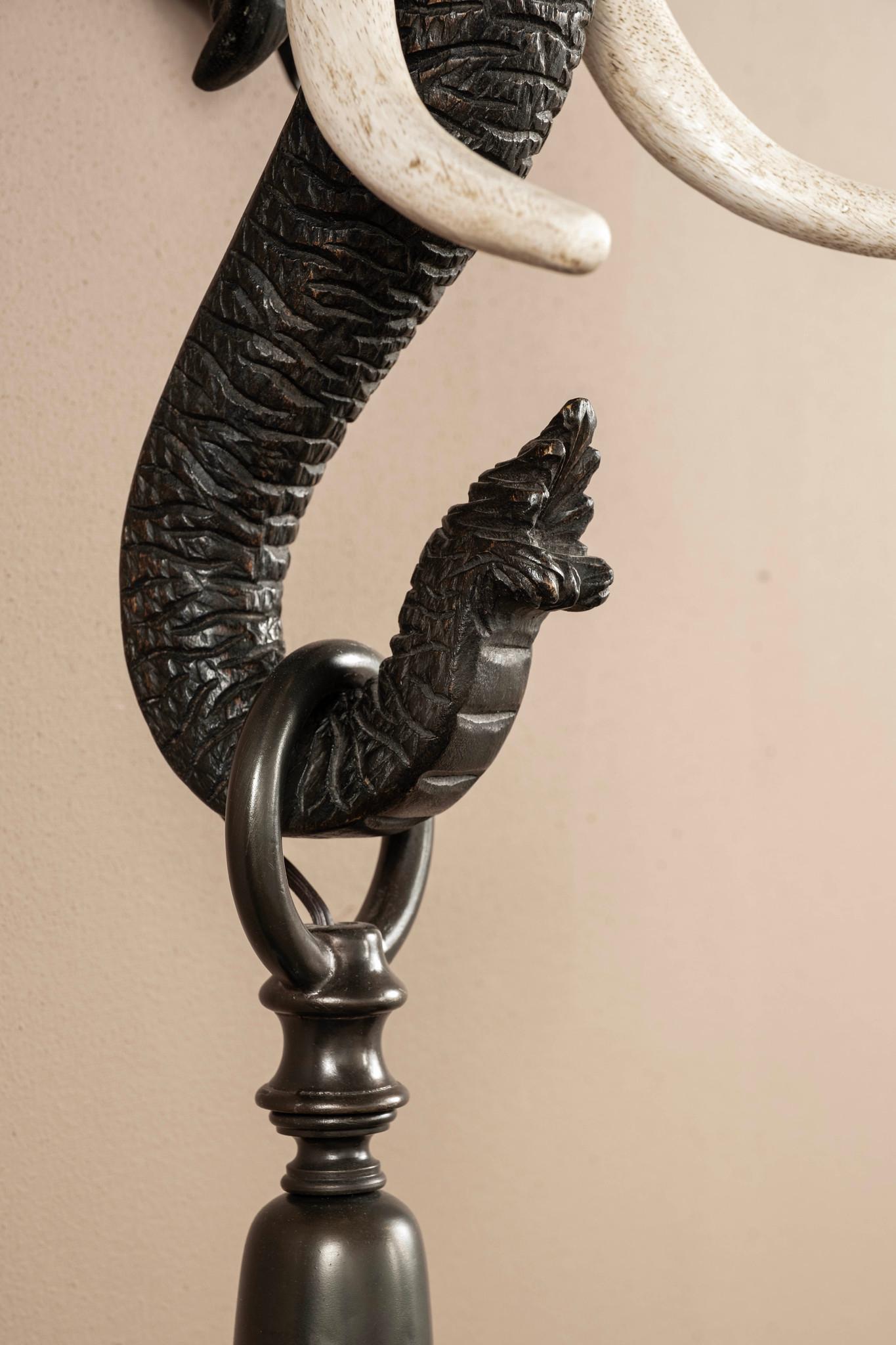 Pair 1940s Continental Elephant Head Sconces For Sale 3