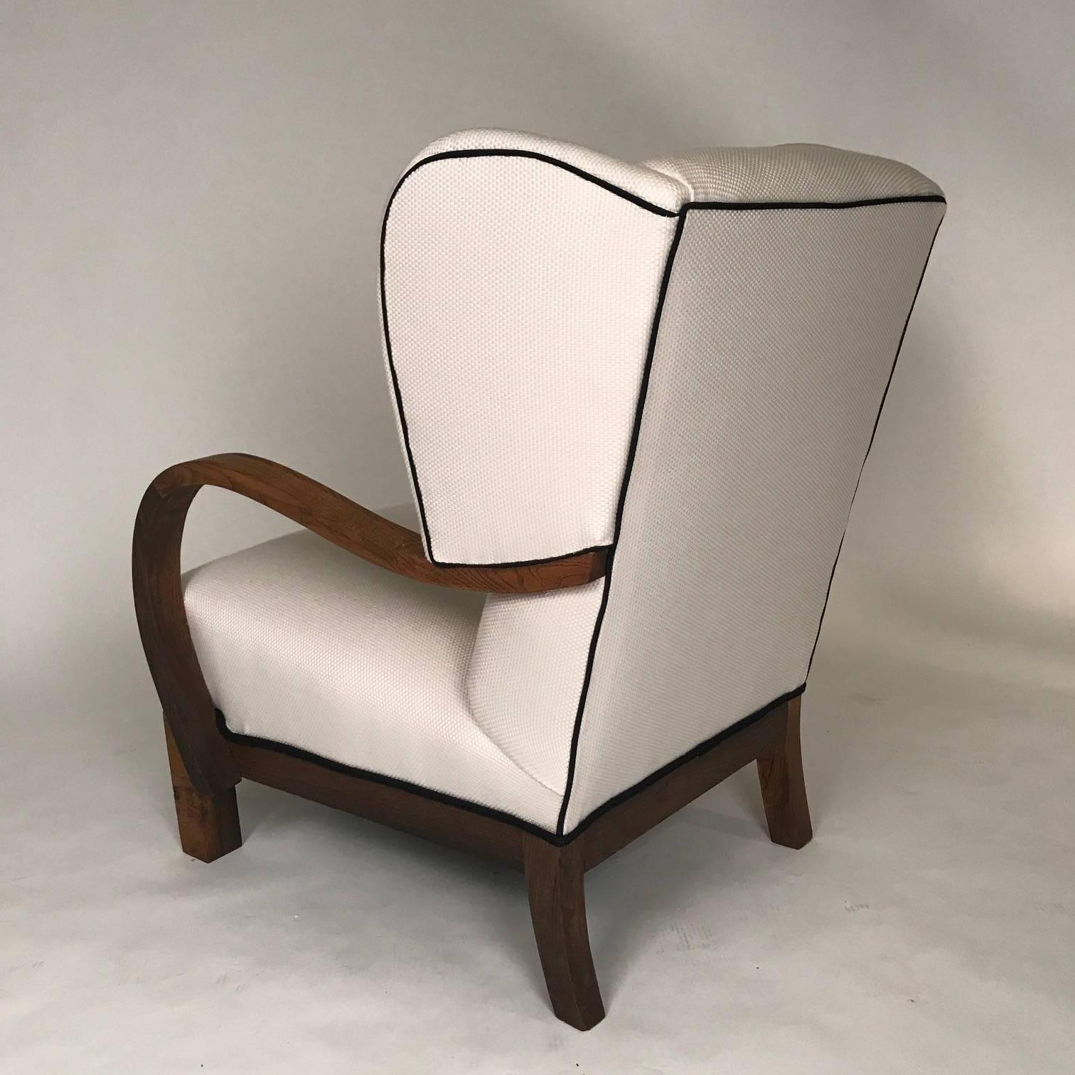 Oak Pair of Art Deco Danish Modern Armchairs