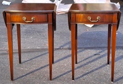 Pair 1940s Imperial Grand Rapids Genuine Mahogany Pembroke Tables, Refinished