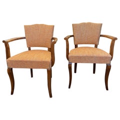 Pair 1940s Italian bridge chairs