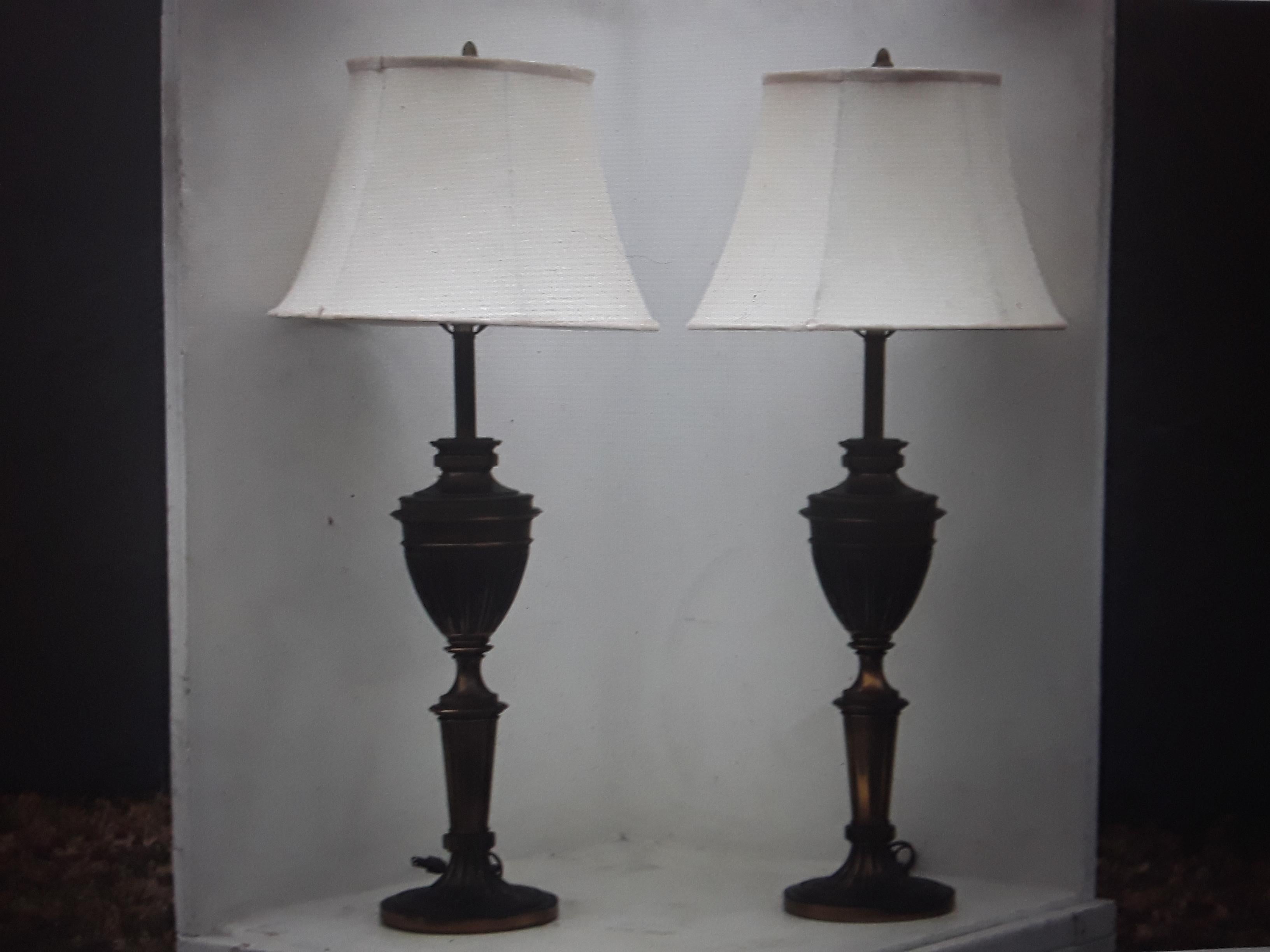 Pair Neoclassic Italian Provincial Table Lamps. 1940's. Please look closely at pictures for finiah.