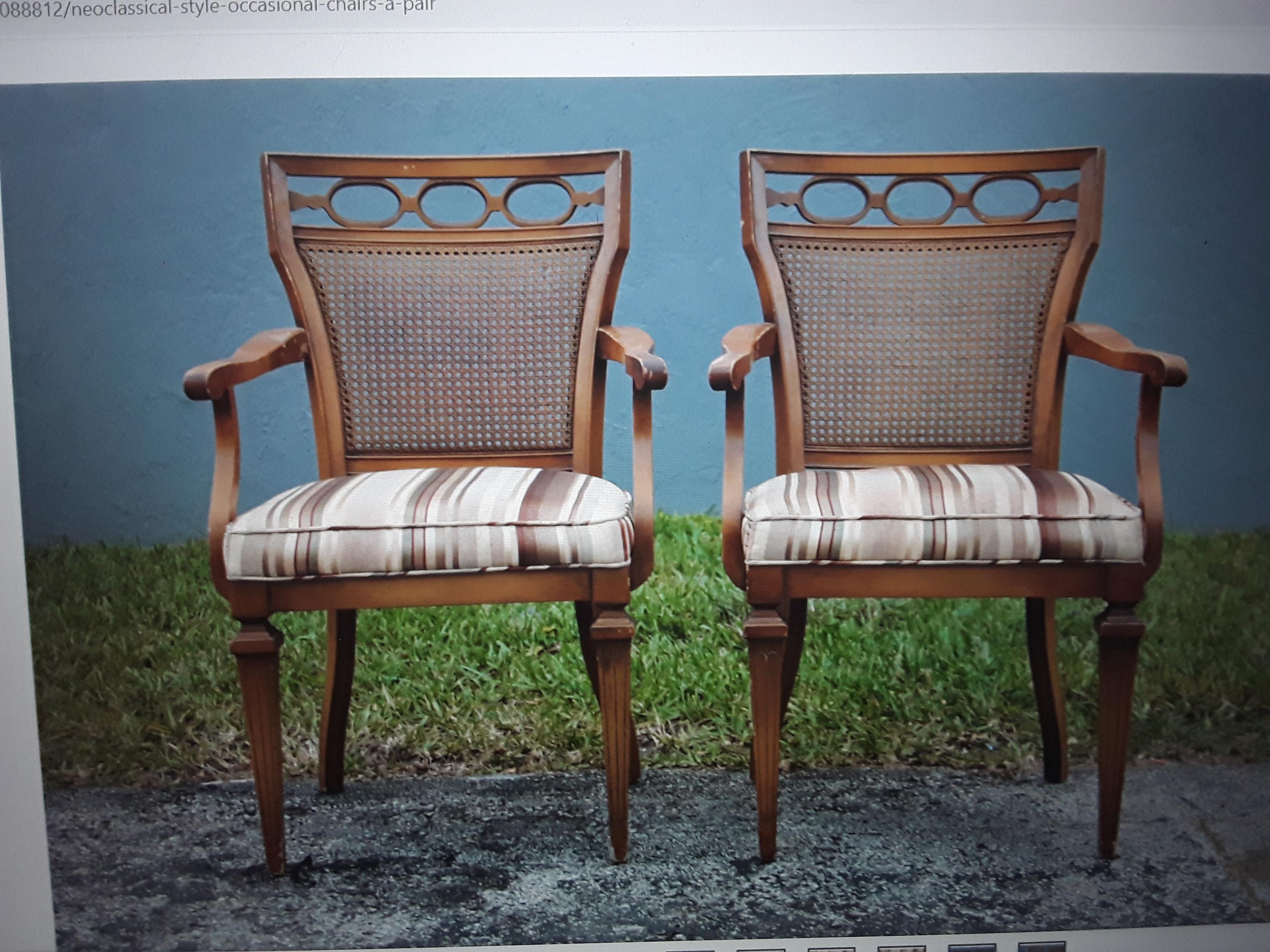 Pair 1940's Neoclassical style Occasional/ Accent/ Side Chairs For Sale 5