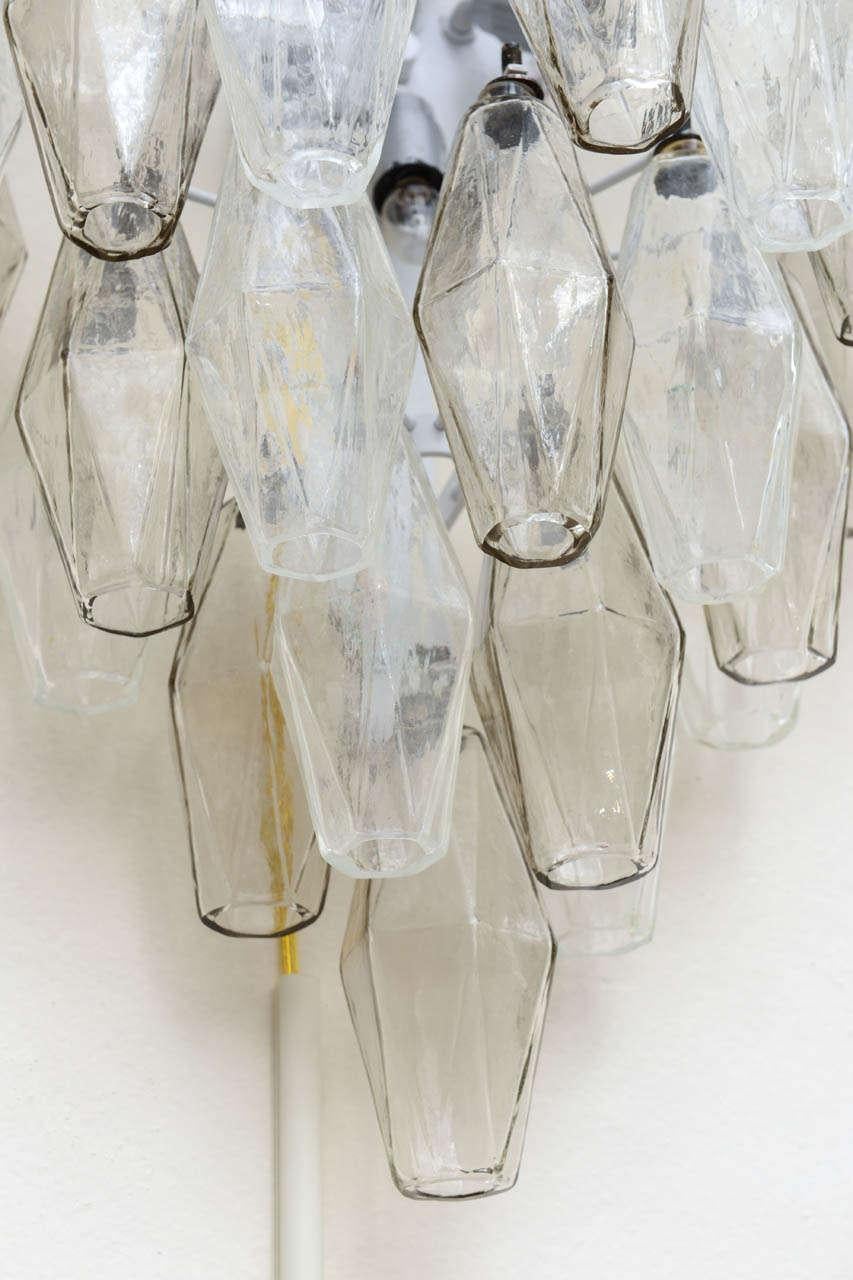 Pair 1950 Art Deco Glass Ornaments Sconces by Carlo Scarpa for Venini Italy For Sale 3