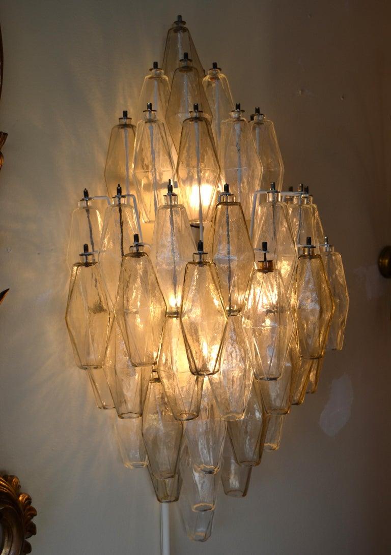 Pair 1950 Art Deco Glass Ornaments Sconces by Carlo Scarpa for Venini Italy For Sale 7