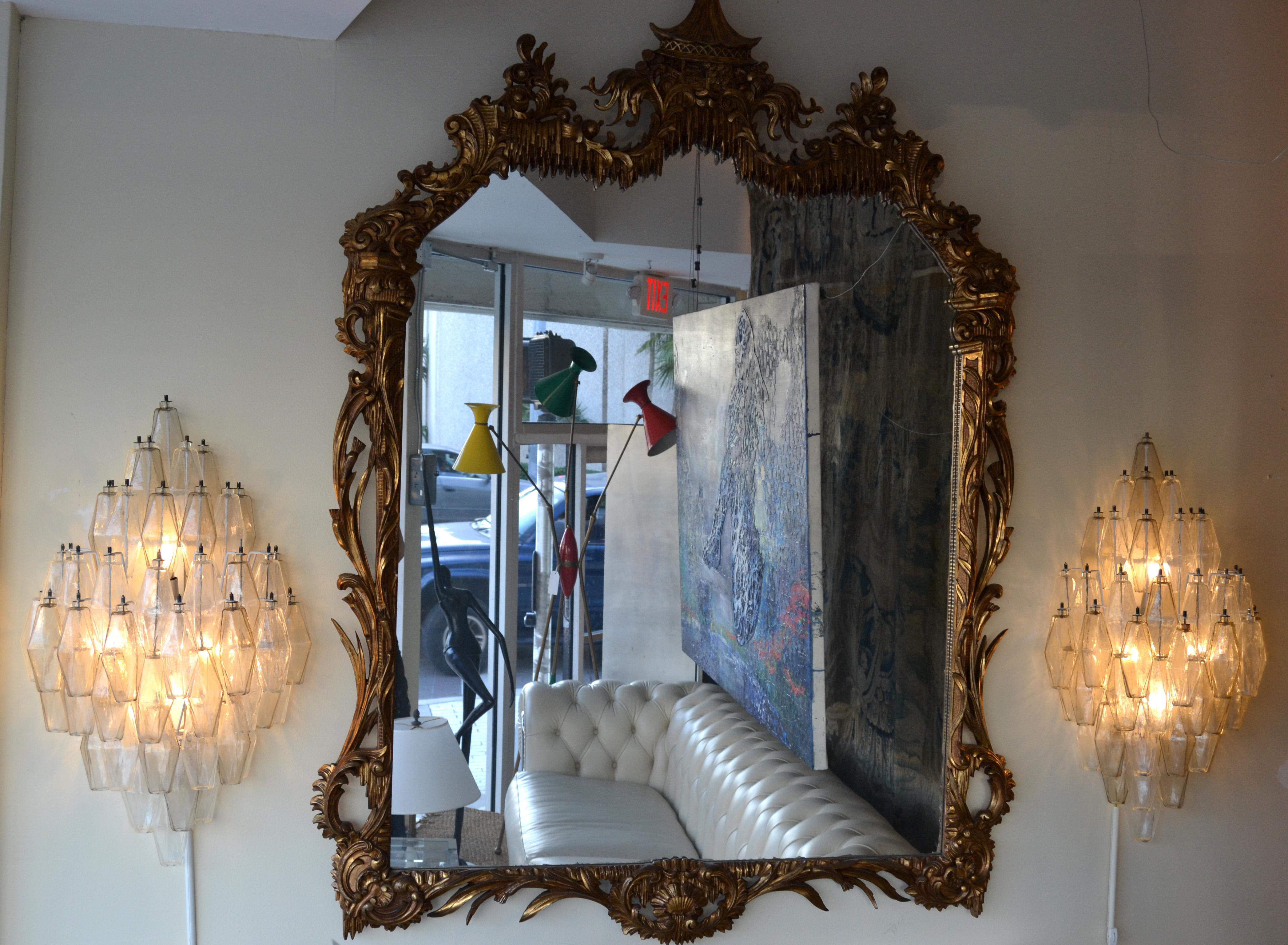 Pair 1950 Art Deco Glass Ornaments Sconces by Carlo Scarpa for Venini Italy For Sale 10
