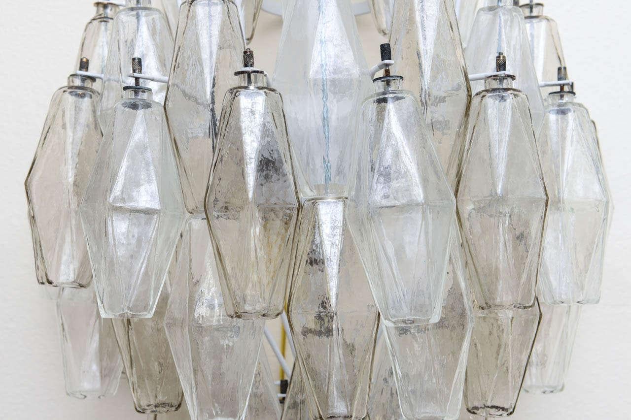 Hand-Crafted Pair 1950 Art Deco Glass Ornaments Sconces by Carlo Scarpa for Venini Italy For Sale