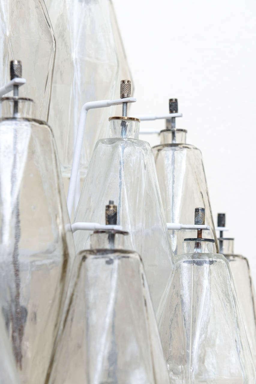Mid-20th Century Pair 1950 Art Deco Glass Ornaments Sconces by Carlo Scarpa for Venini Italy For Sale