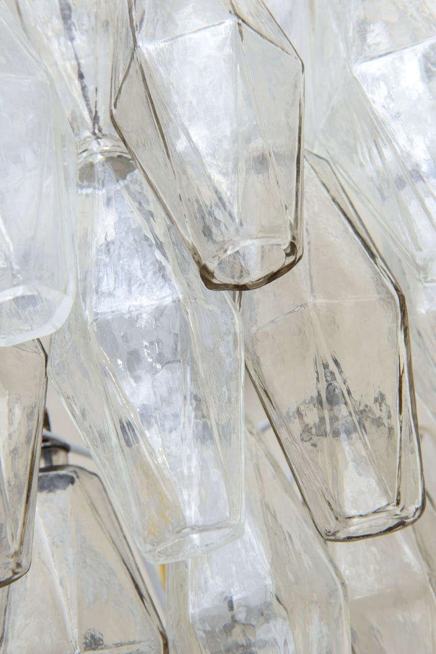 Steel Pair 1950 Art Deco Glass Ornaments Sconces by Carlo Scarpa for Venini Italy For Sale