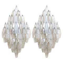 Paar 1950 Art Deco Glas Ornamente Wandleuchter von Carlo Scarpa für Venini Italien