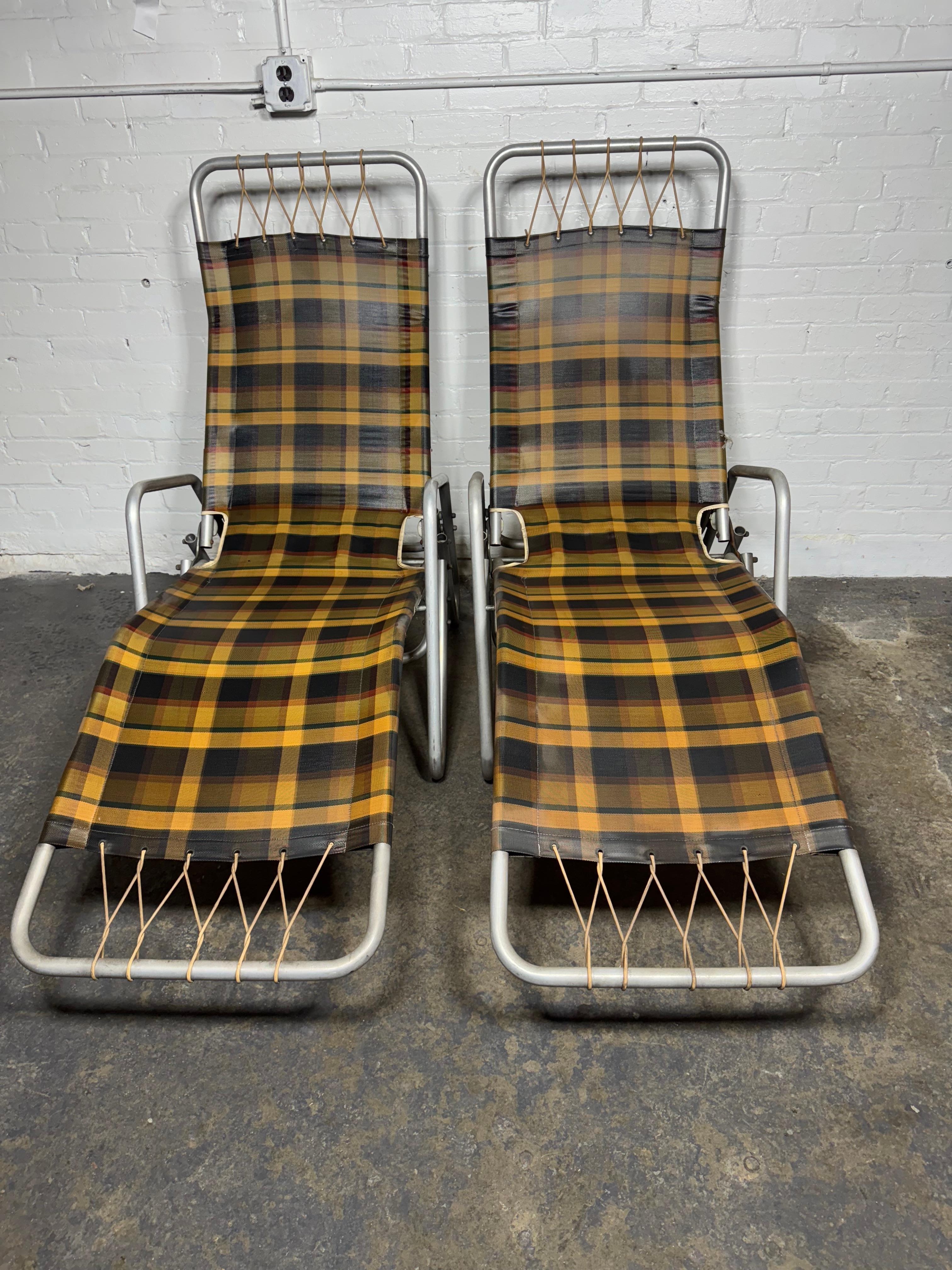 Paire de chaises d'extérieur en aluminium 