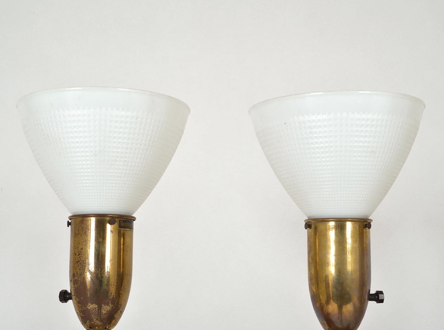 Pair of American Mid-Century Modern Obelisk Table Lamps by Rembrandt Lighting 10
