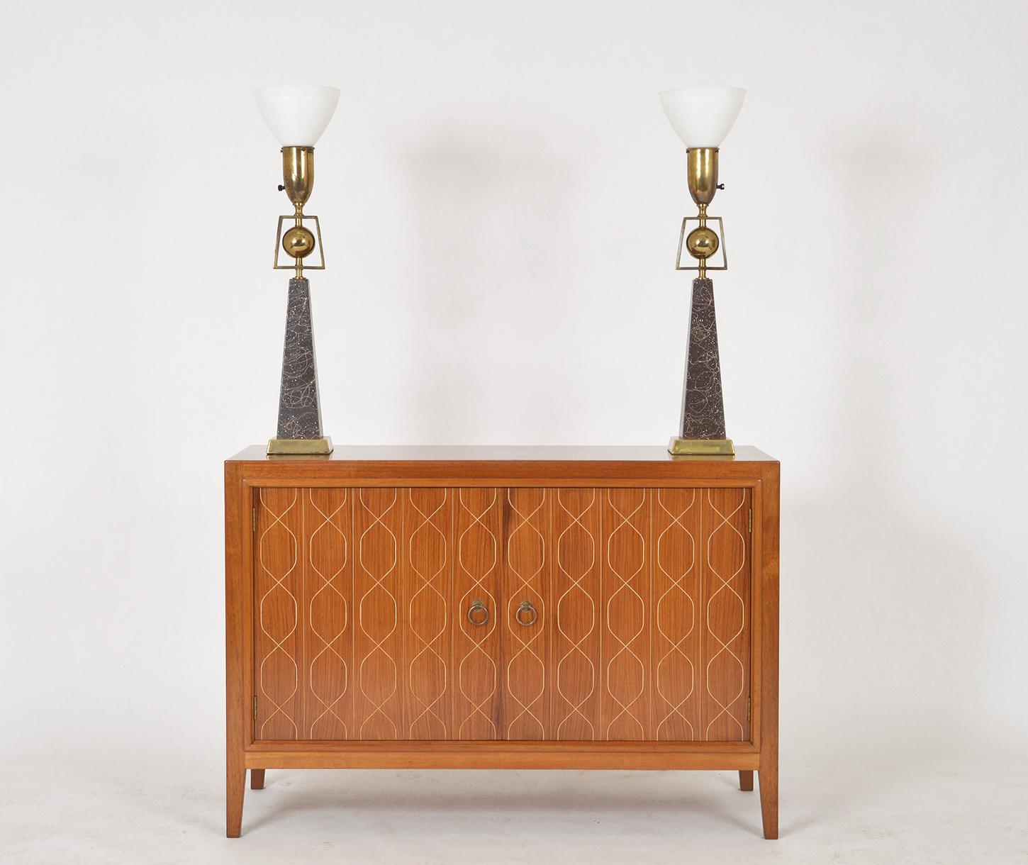 Pair of American Mid-Century Modern Obelisk Table Lamps by Rembrandt Lighting In Good Condition In Sherborne, Dorset