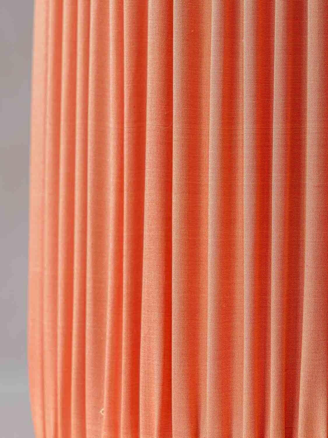 Delft Green Table Lamps (1950-1970) with New Pleated Peach Silk Shades, Set of 2 8