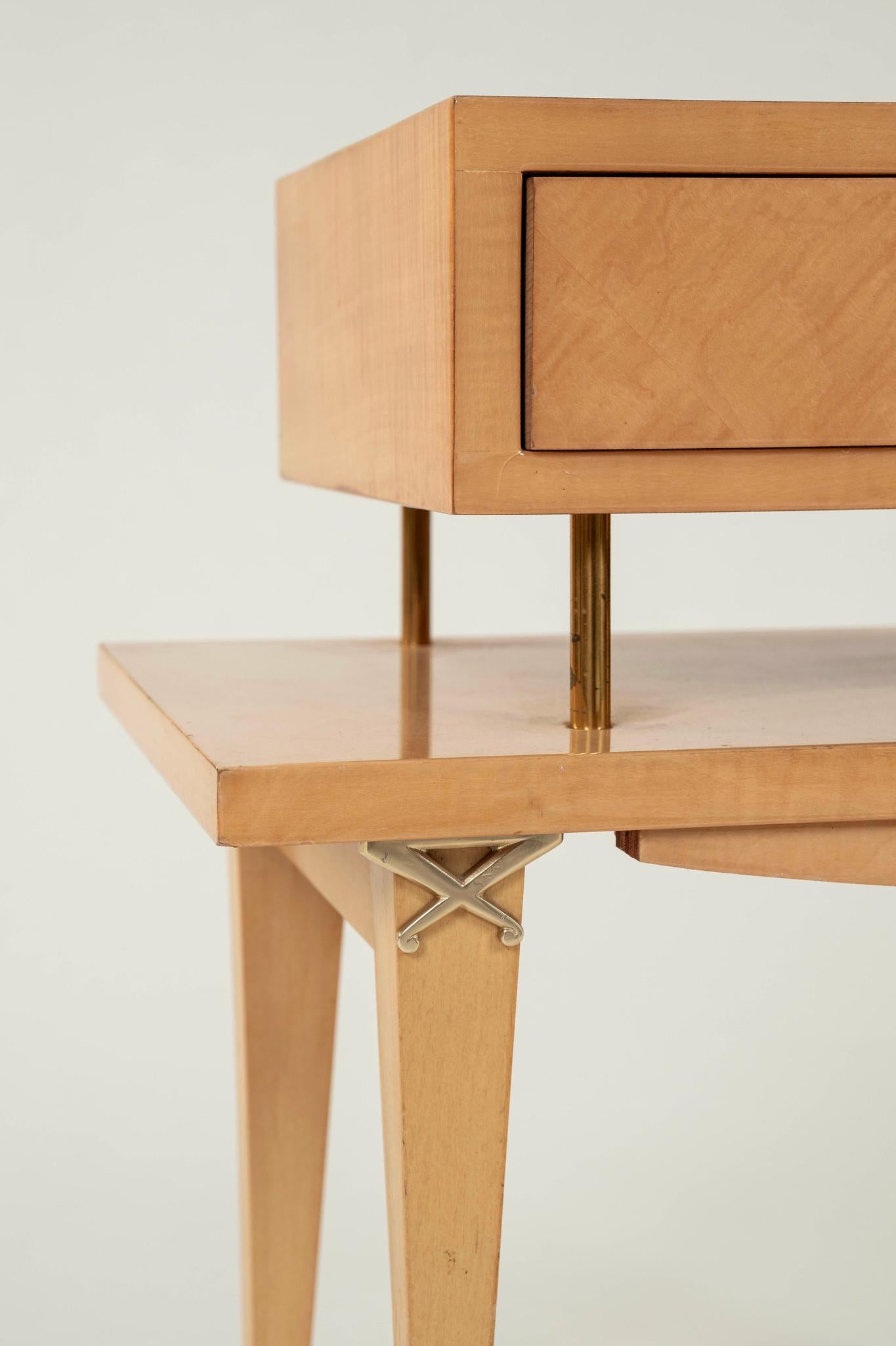 Pair 1950s French Lacquered Maple Occasional Side Tables For Sale 2