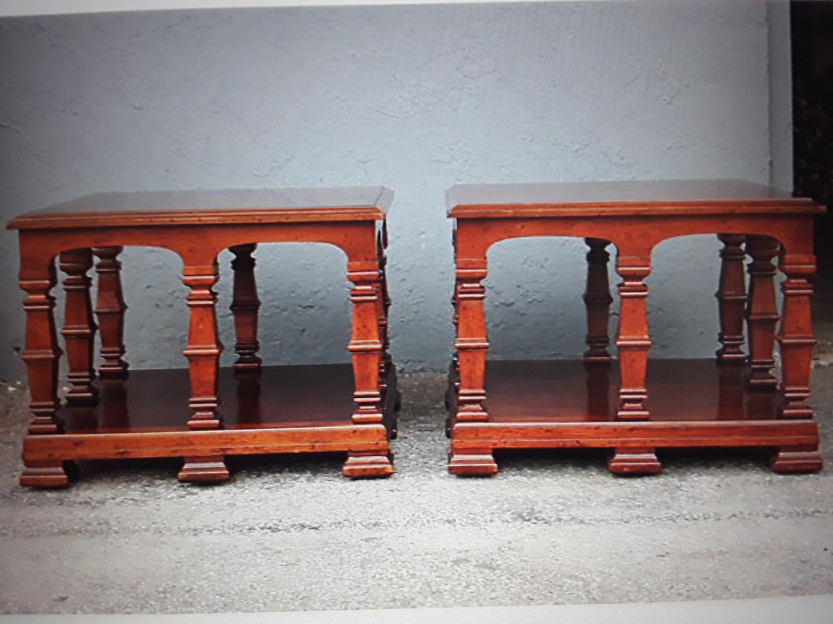 Wood Pair 1950's Hollywood Regency Heritage End Tables For Sale