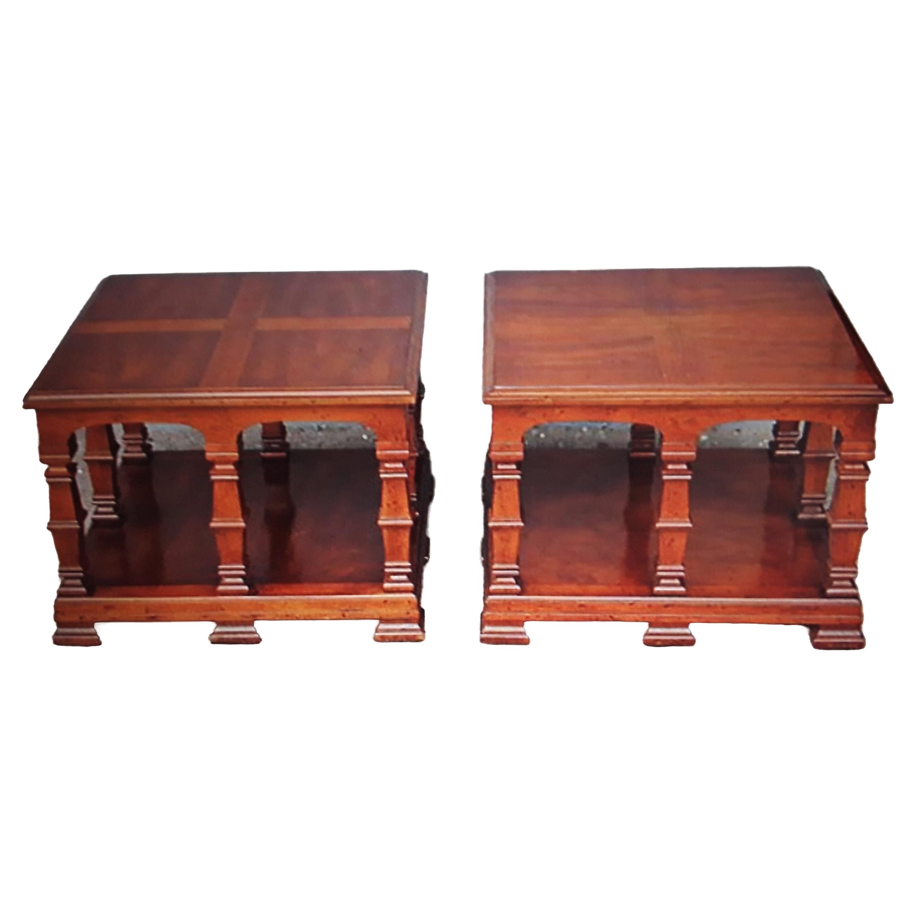 Pair 1950's Hollywood Regency Heritage End Tables For Sale