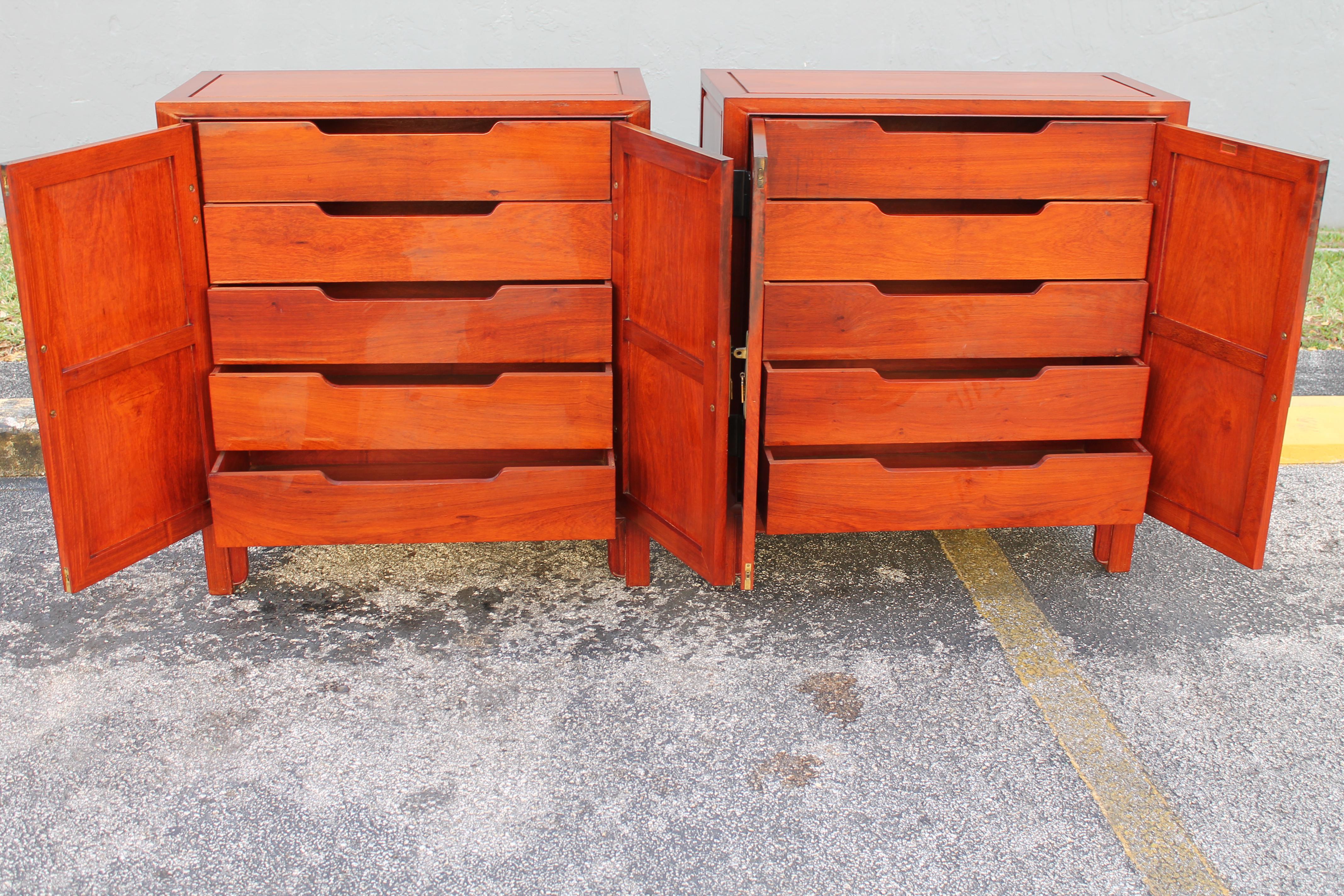 Pair 1950s Mid Century Modern Bachelors Chests/ Night Stands For Sale 3