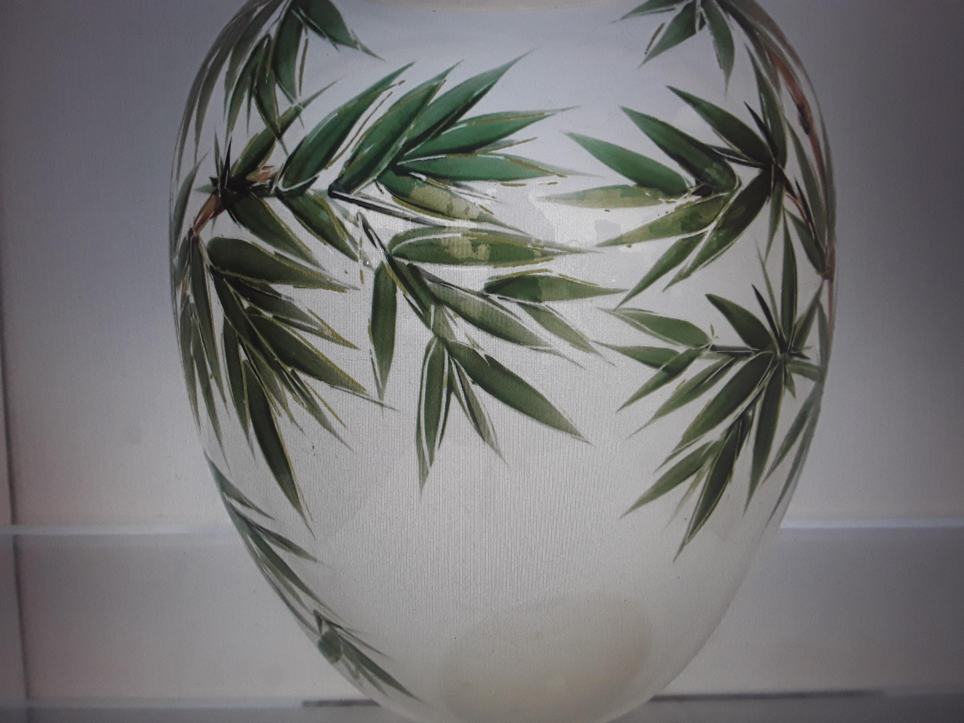Mid-Century Modern Pair 1950's Mid Century Modern Glazed Terra Cotta Enamlled Palm Trees Lamps For Sale