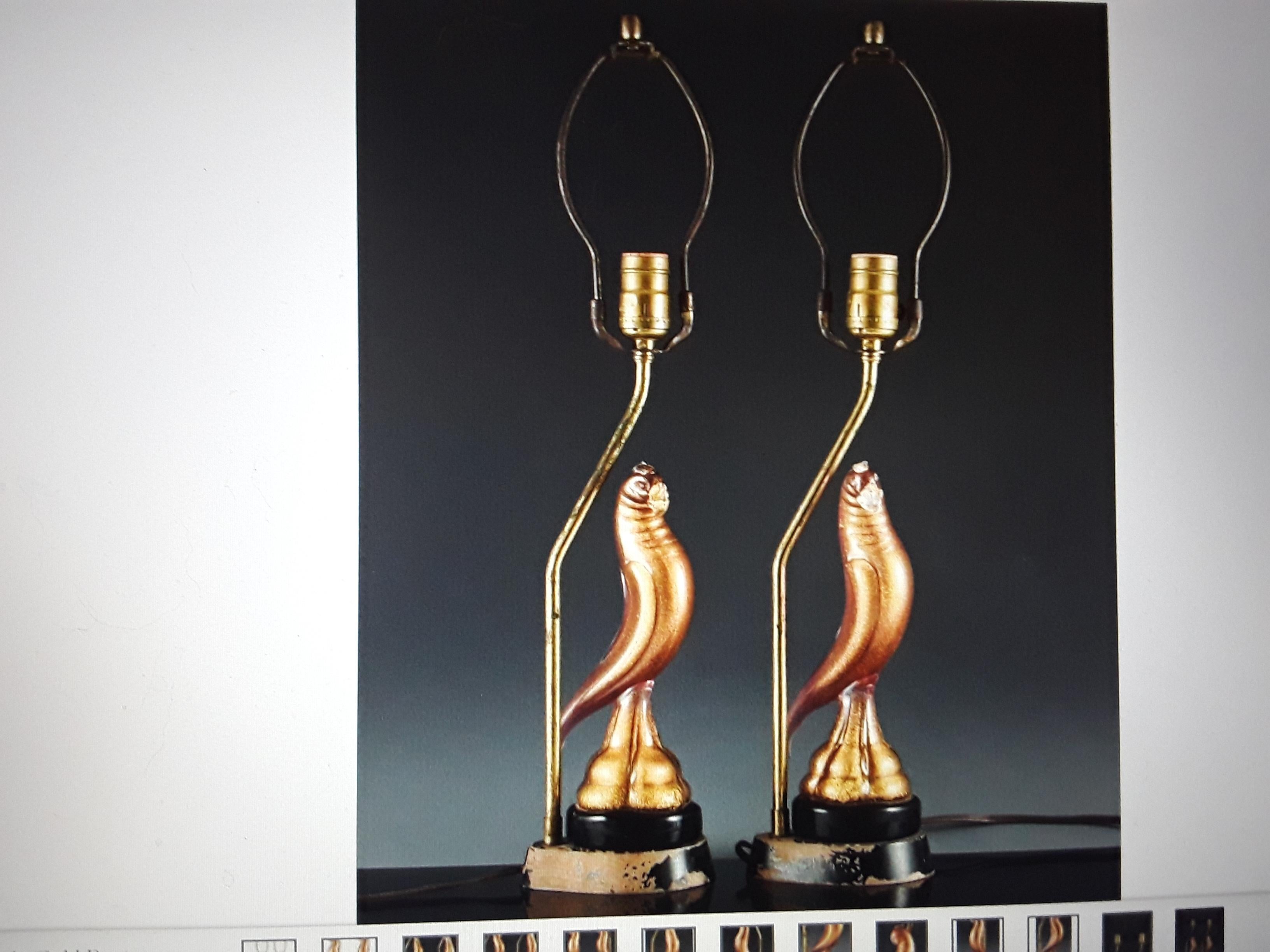 Mid-Century Modern Pair 1950s Mid Century Modern Murano Pink w/ Gold Dust Figural Parrots- Barovier For Sale