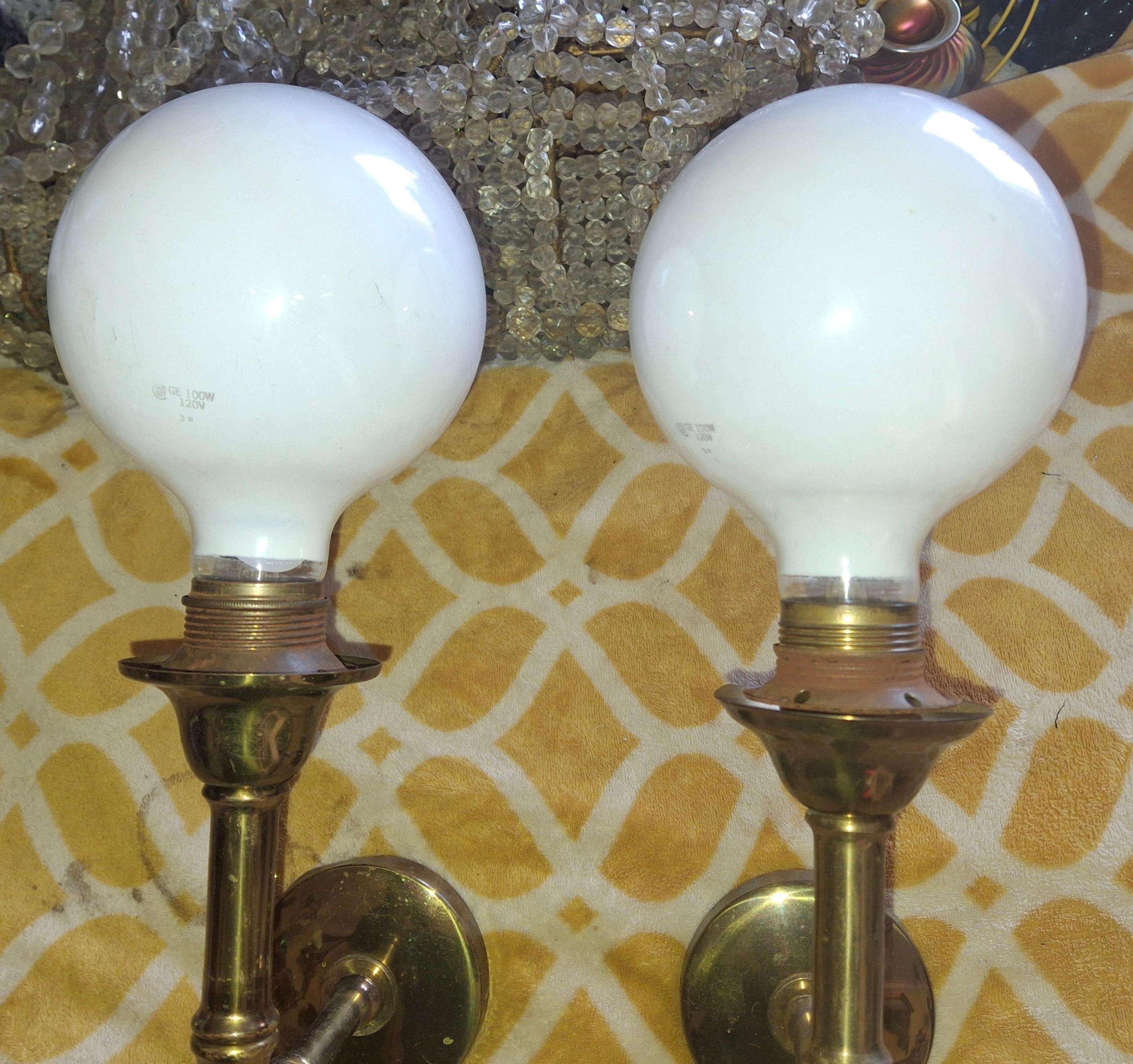 Pair 1950s Mid Century Tall Bronze Bamboo Wall Sconces by Maison Bagues France For Sale 4