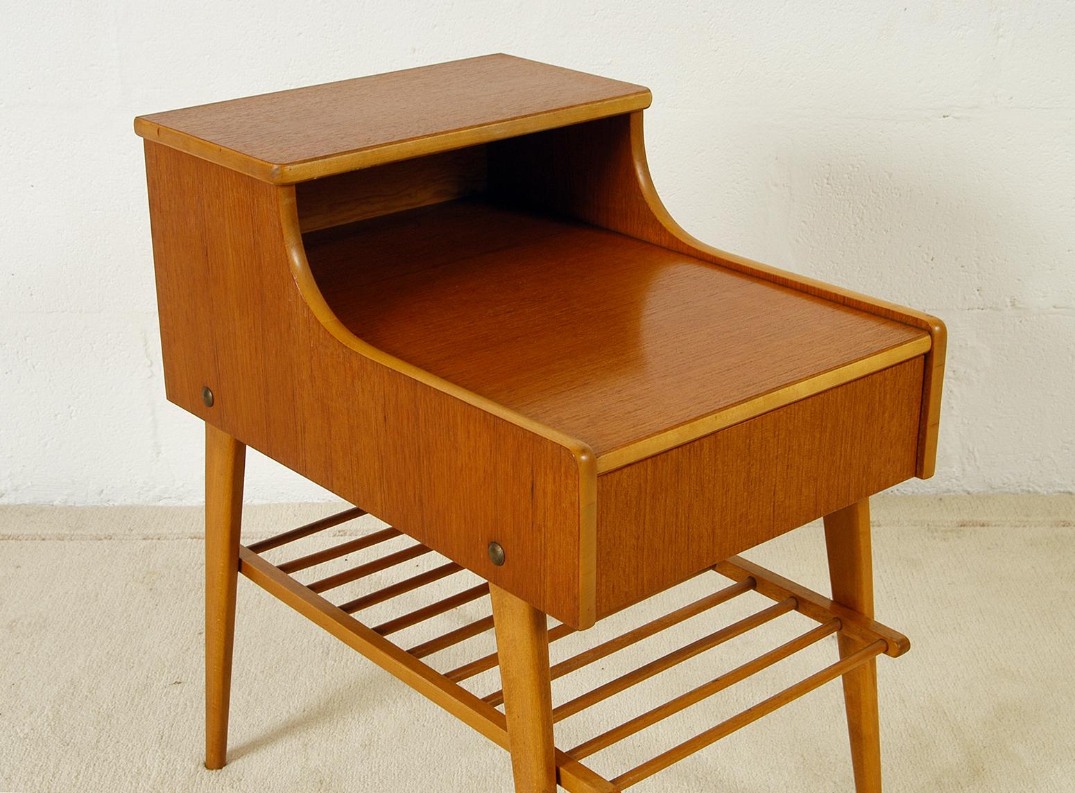Pair of 1950s Midcentury Modern Swedish Teak Nightstands Bedside Tables 5