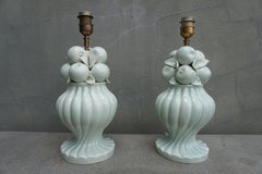 Pair, 1950s Mint Green Fruit Bassanello Lamps