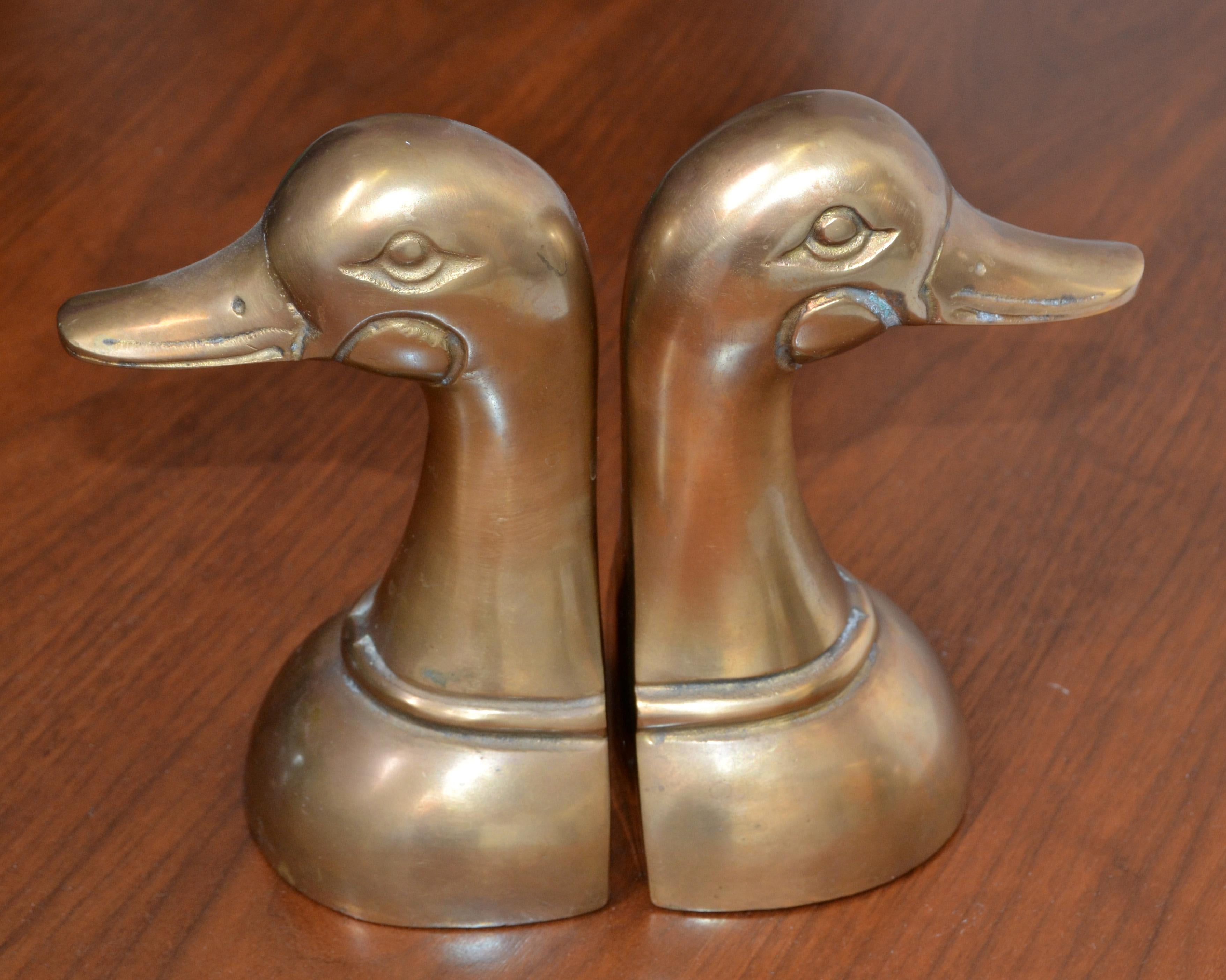 brass duck bookends