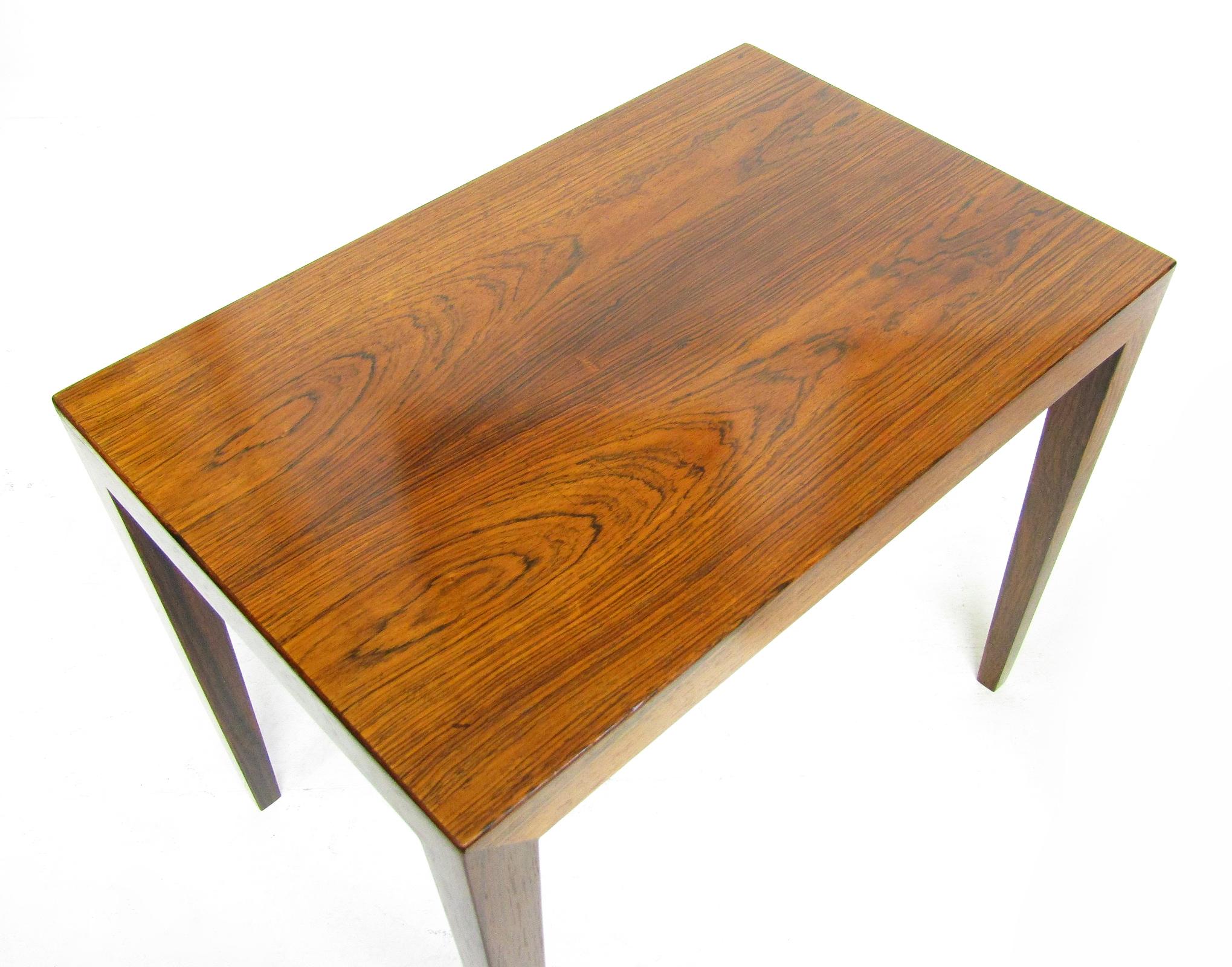 Pair 1960s Danish Rosewood Bedside Lamp Tables By Severin Hansen For Haslev For Sale 1