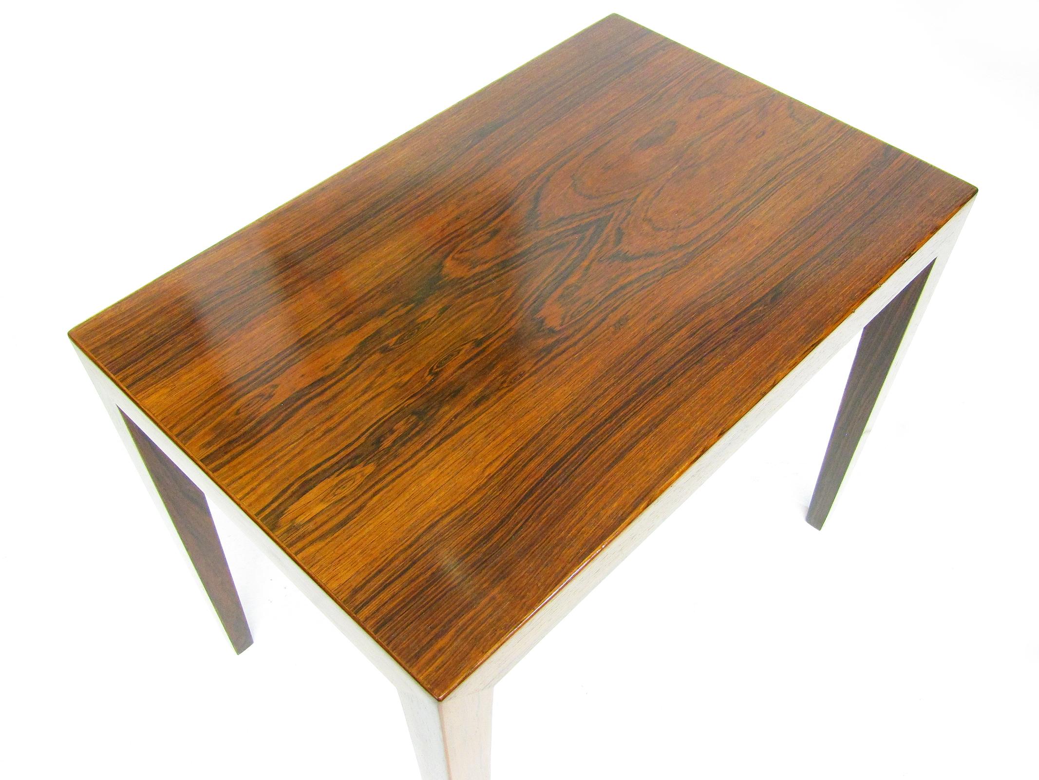 Pair 1960s Danish Rosewood Bedside Lamp Tables By Severin Hansen For Haslev For Sale 2