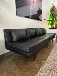 PAIR - 1960's Edward Wormley for Dunbar Leather Slipper Sofas