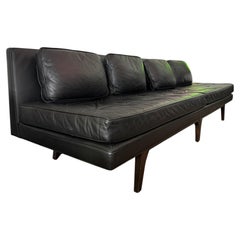 PAIR - 1960's Edward Wormley for Dunbar Leather Slipper Sofas