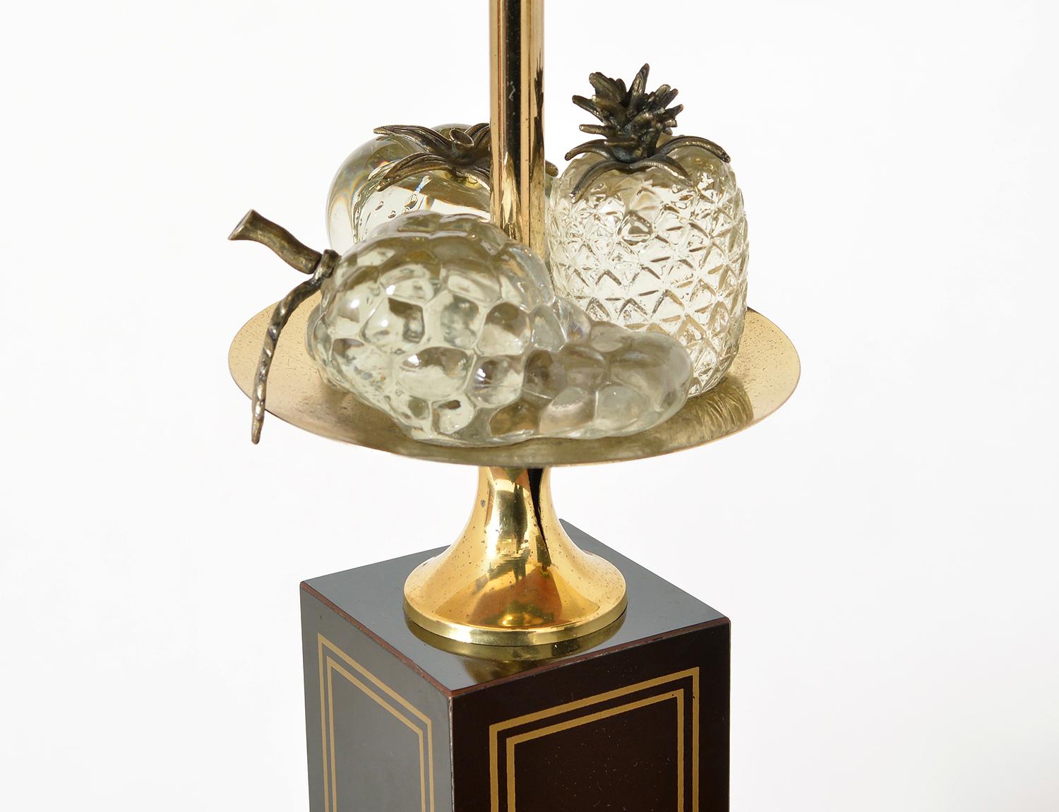 Pair 1960s French Maison Charles Table Lamps Hollywood Regency Pineapple Fruit 6