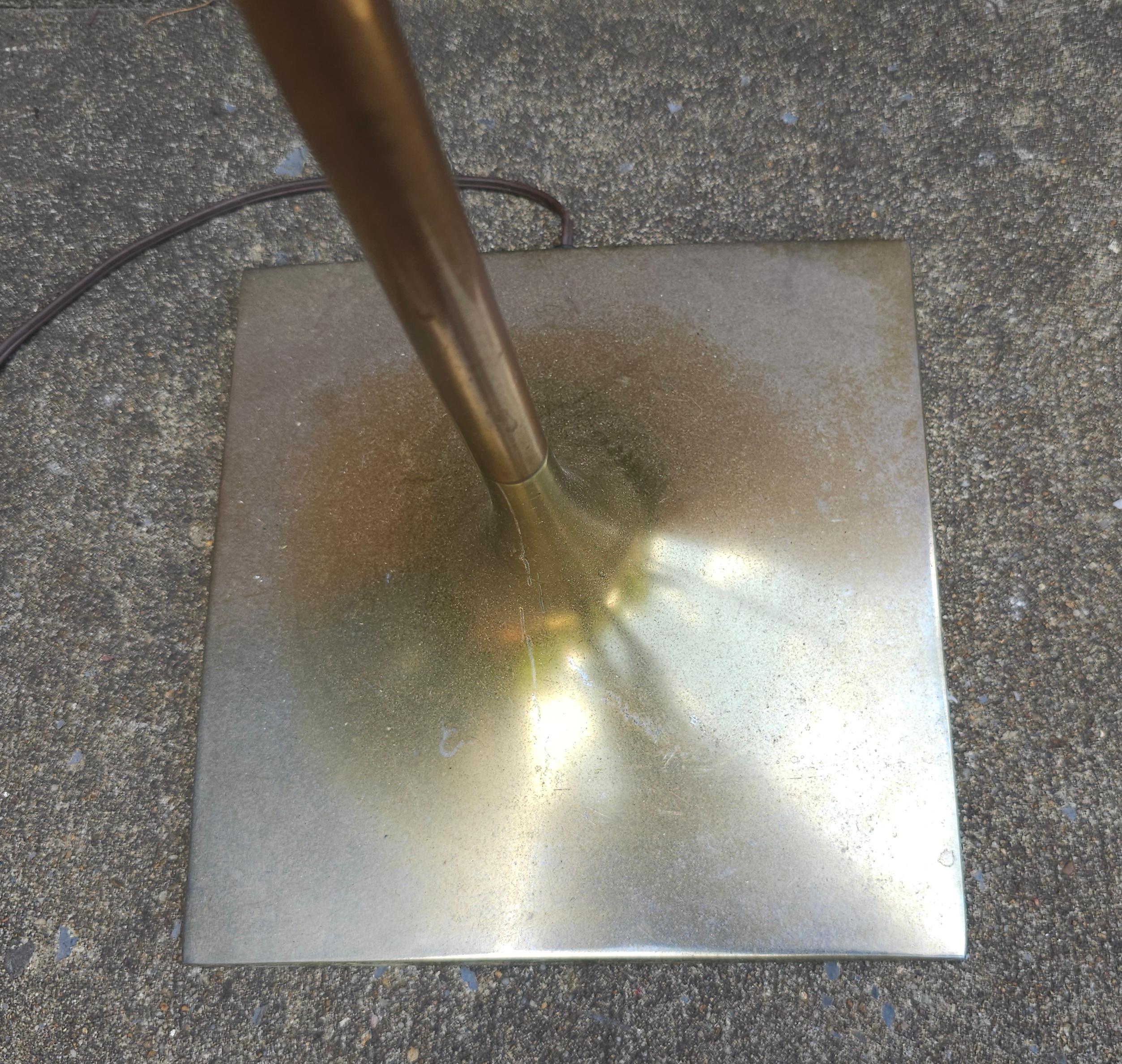 20th Century Pair 1960's Laurel Lamp Co. Tulip Glass & Brass Floor Lamp by GERALD THURSTON