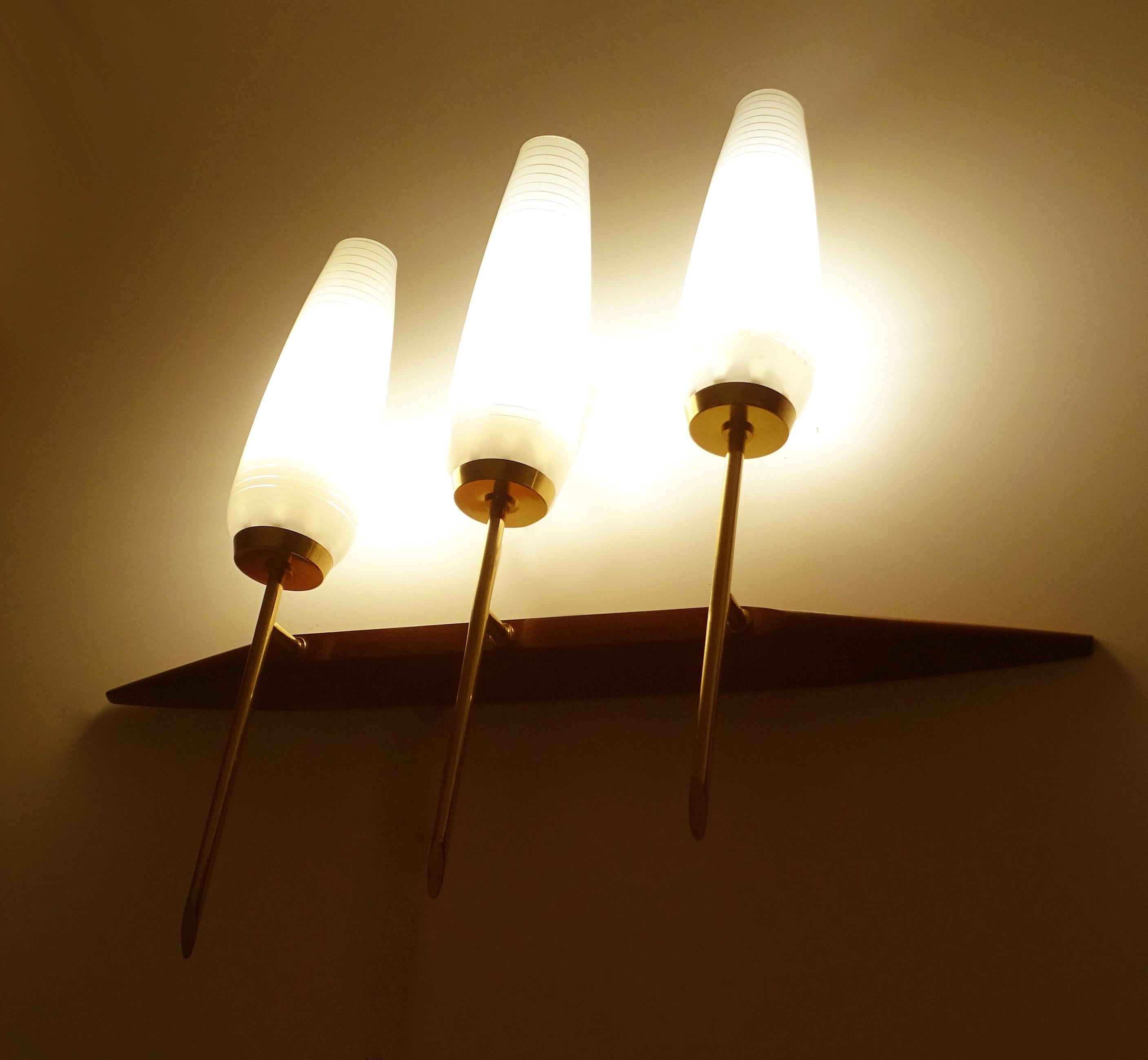  Pair of  French Mid Century Sconces, Maison Arlus, 1960s Danish Modern Style For Sale 1