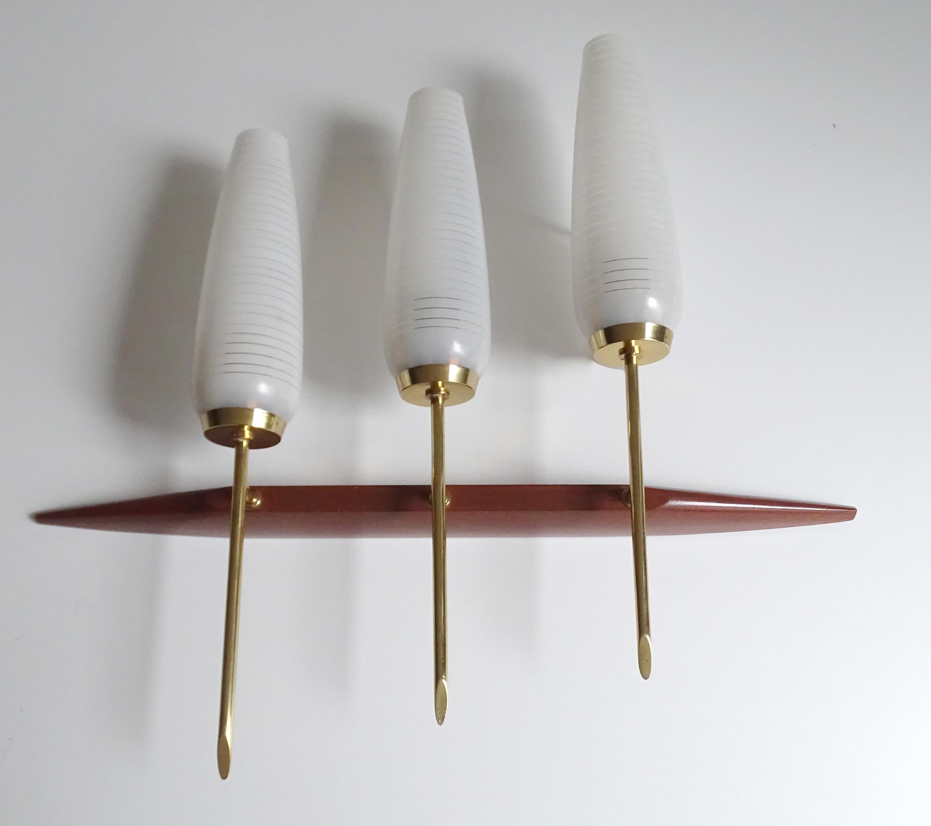  Pair of  French Mid Century Sconces, Maison Arlus, 1960s Danish Modern Style For Sale 4