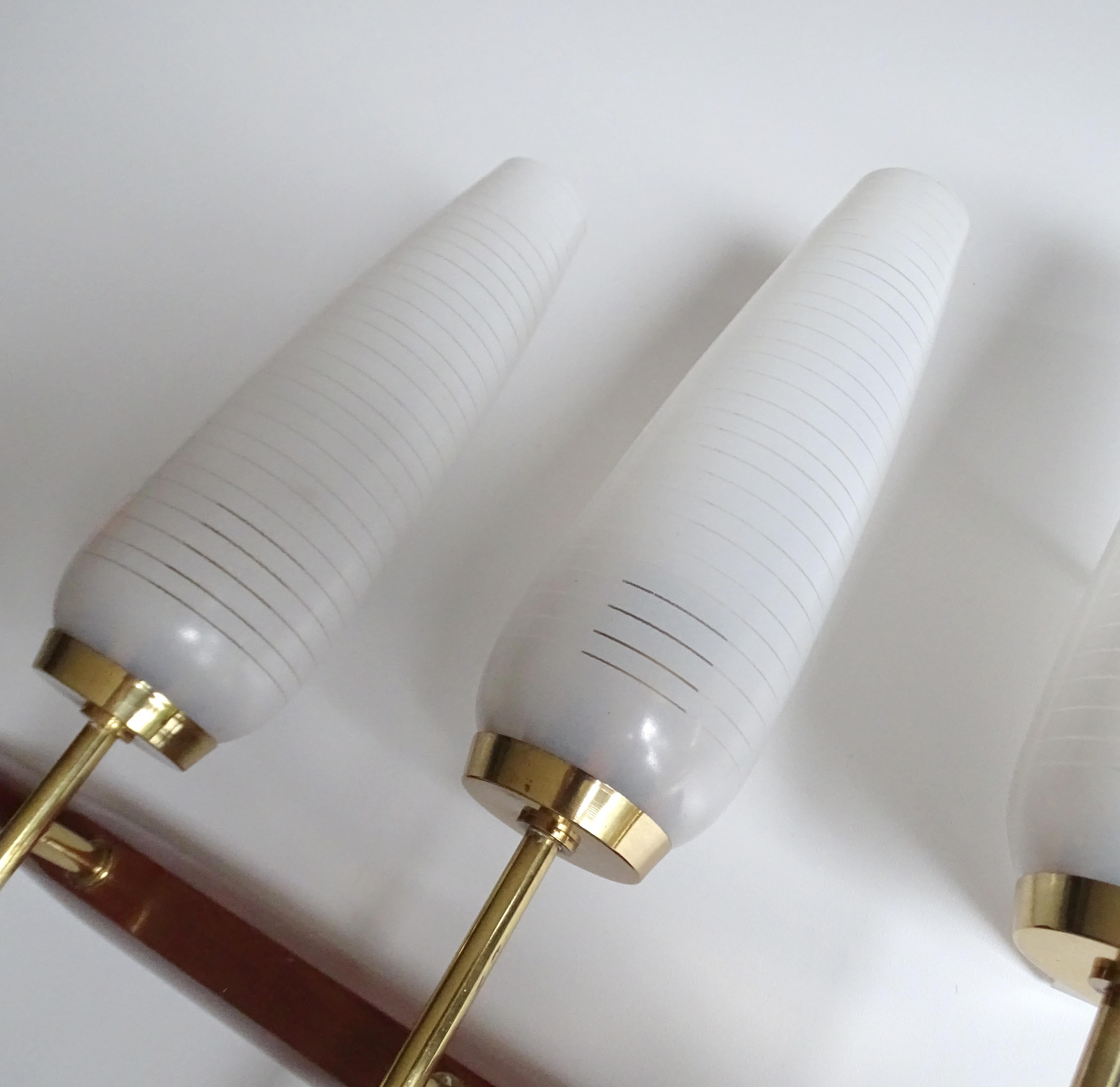  Pair of  French Mid Century Sconces, Maison Arlus, 1960s Danish Modern Style For Sale 7