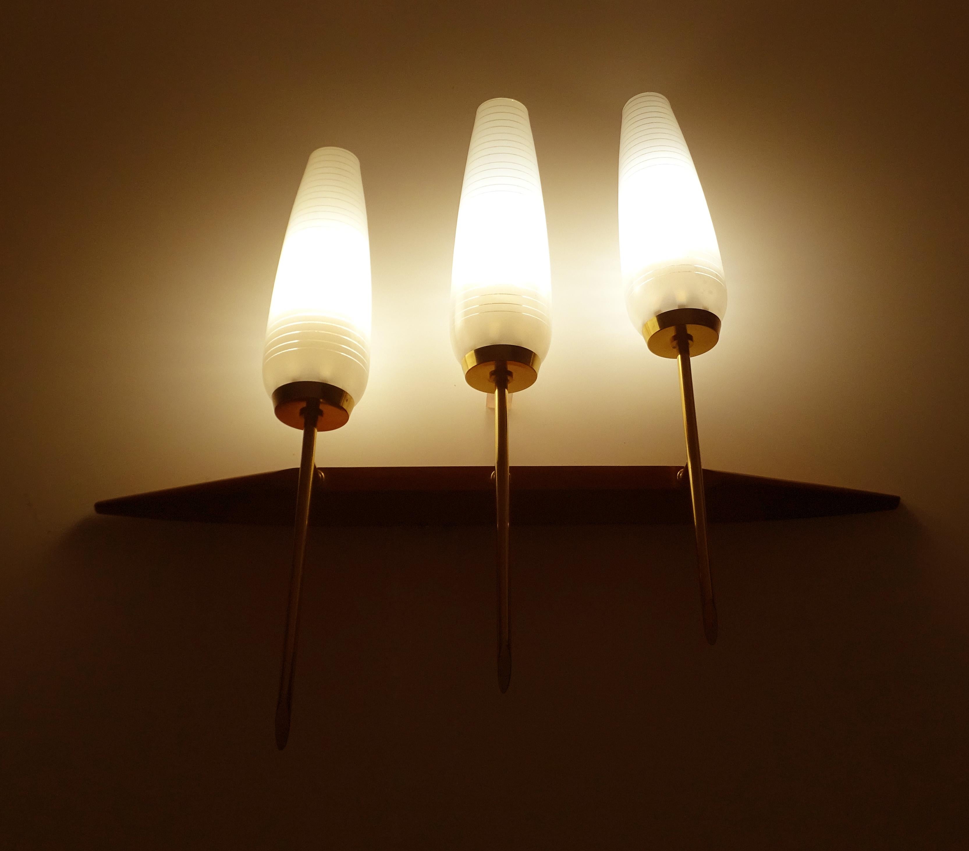 Scandinavian Modern  Pair of  French Mid Century Sconces, Maison Arlus, 1960s Danish Modern Style For Sale