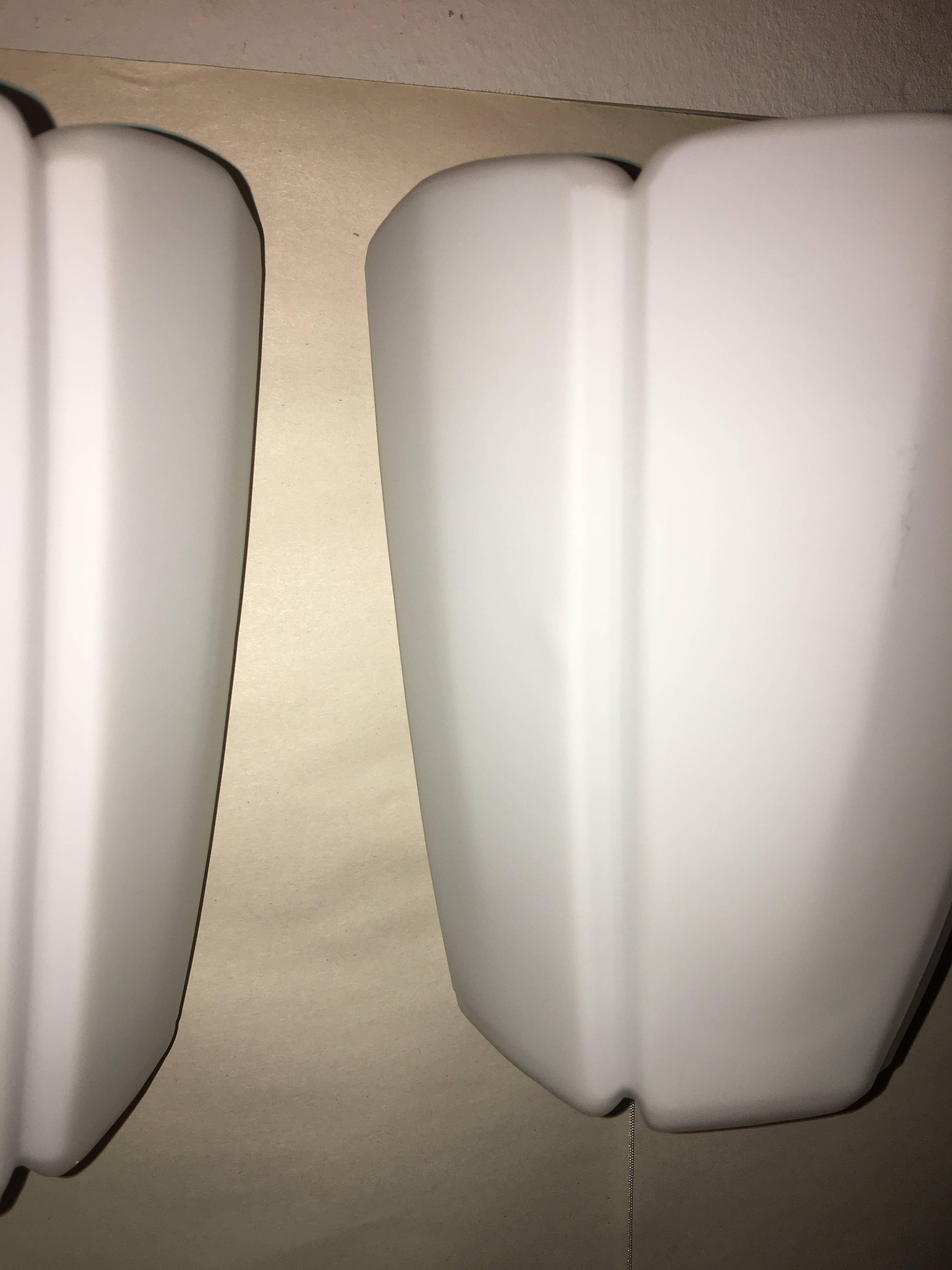 Pair of 1960s Milk Glass Sconces by Limburg Germany - 2 pair available For Sale 2