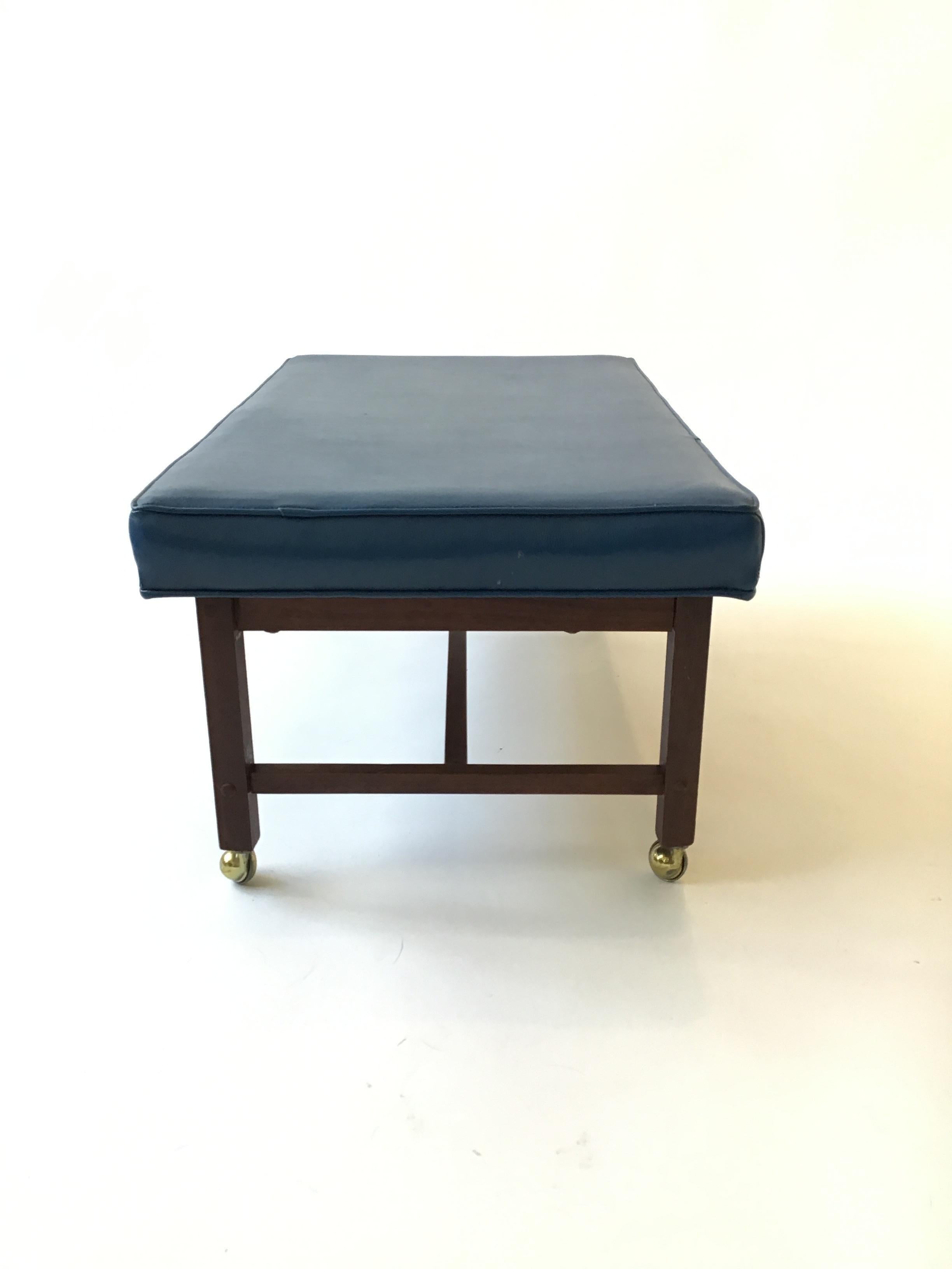 Mid-20th Century Pair Of 1960s Ottomans On Casters For Sale